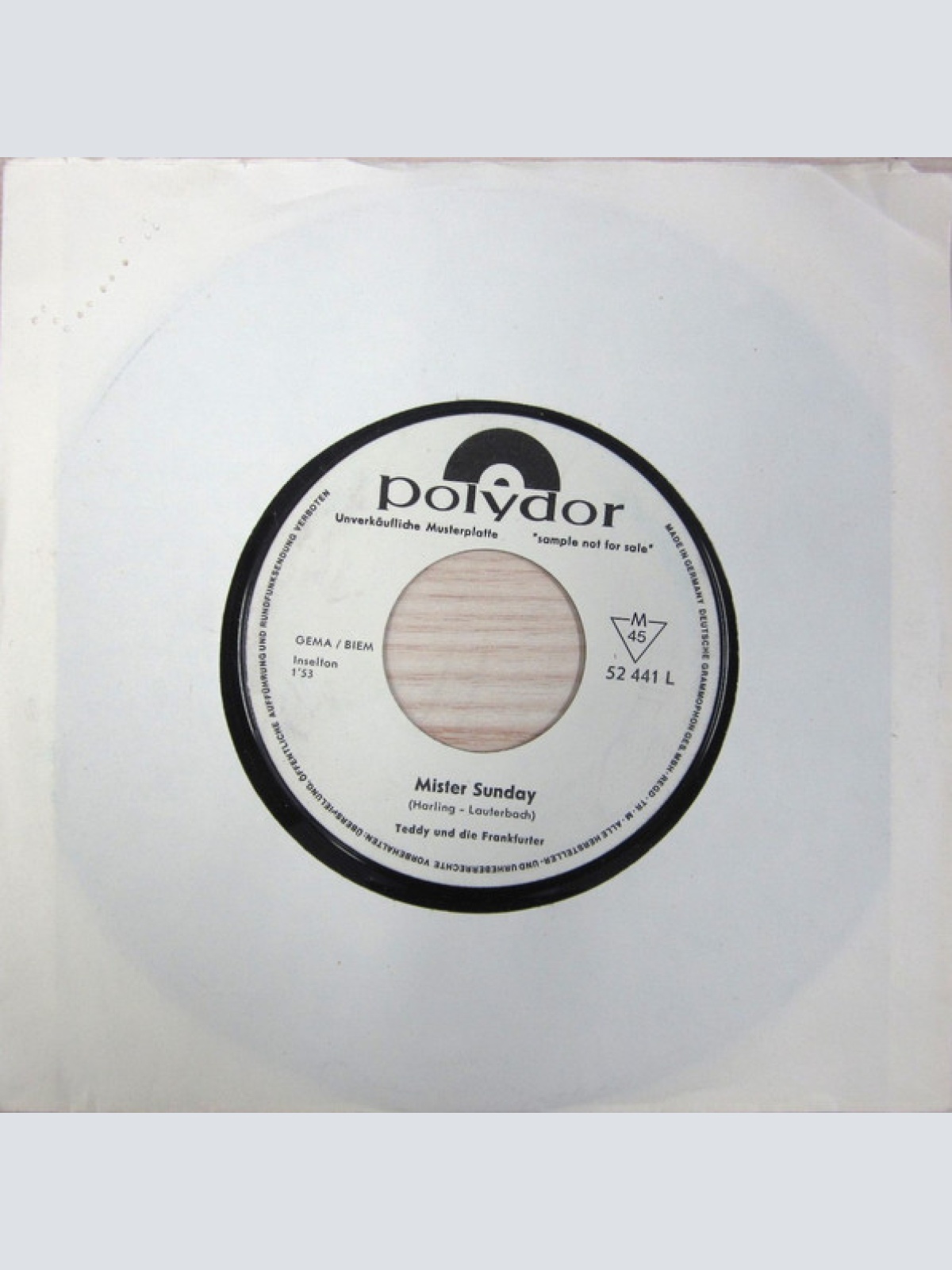 Vinyl / Teddy Und Die Frankfurter - Mister Sunday