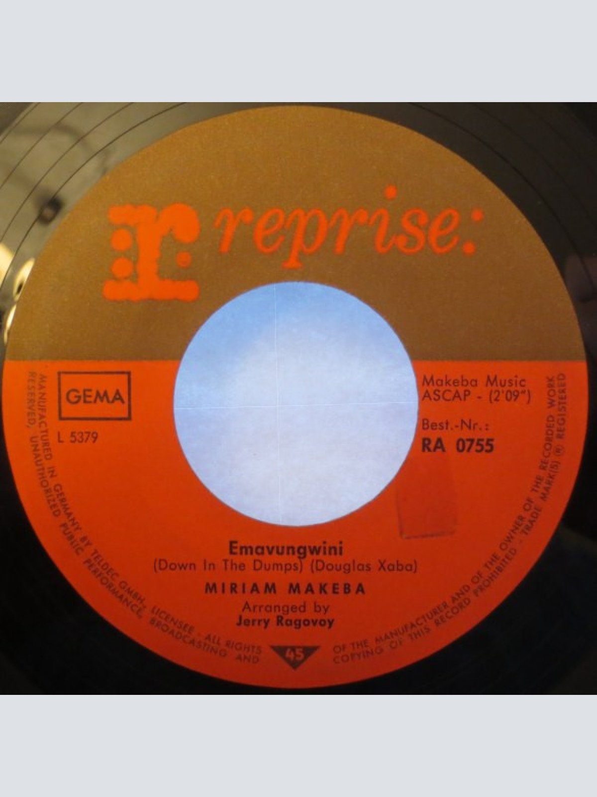 Vinyl / Miriam Makeba - Emavungwini (Down In The Dumps)