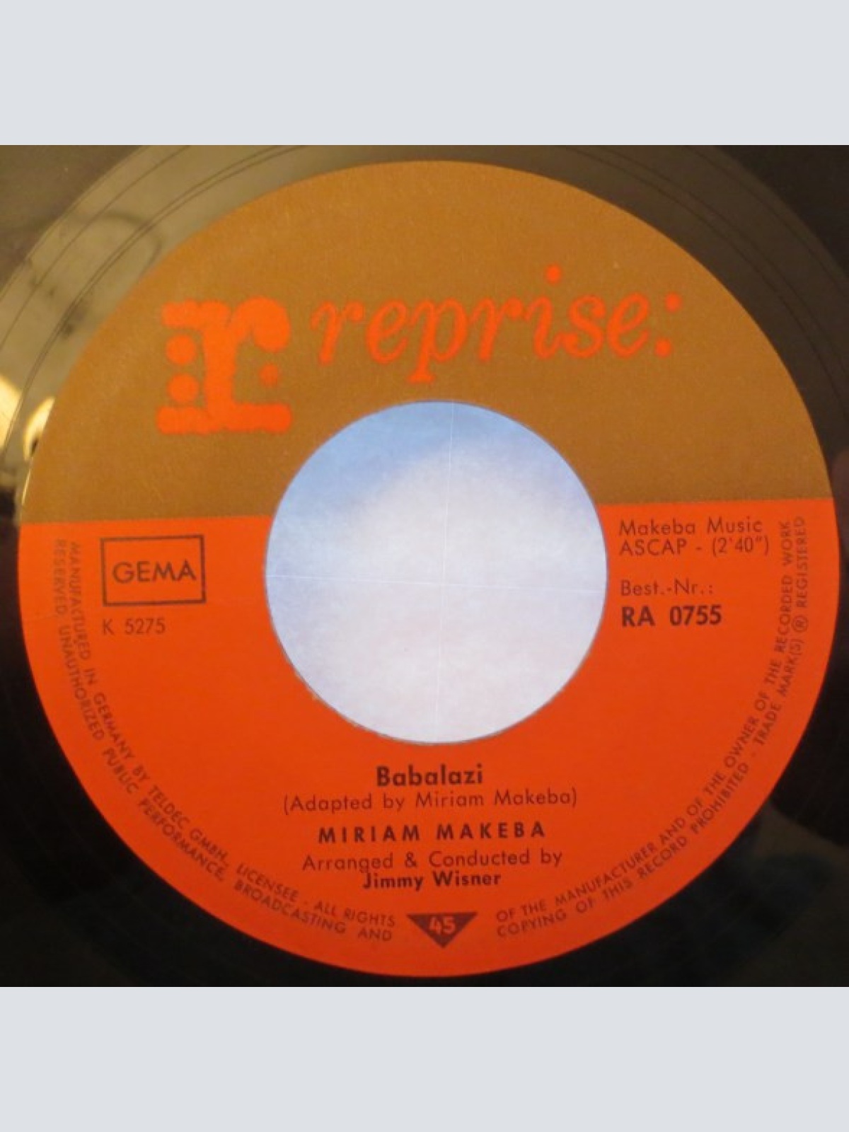 Vinyl / Miriam Makeba - Emavungwini (Down In The Dumps)