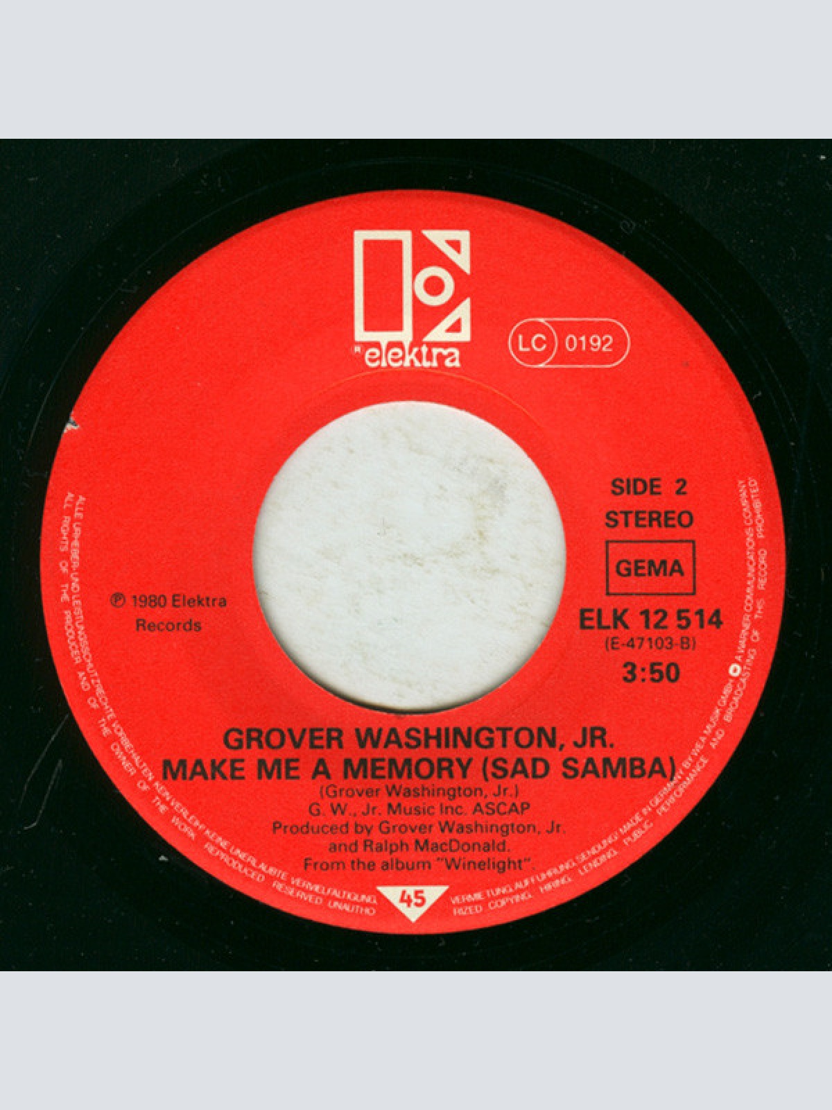 Vinyl / Grover Washington, Jr. and [Lead Singer] Bill Withers - Just The Two Of Us