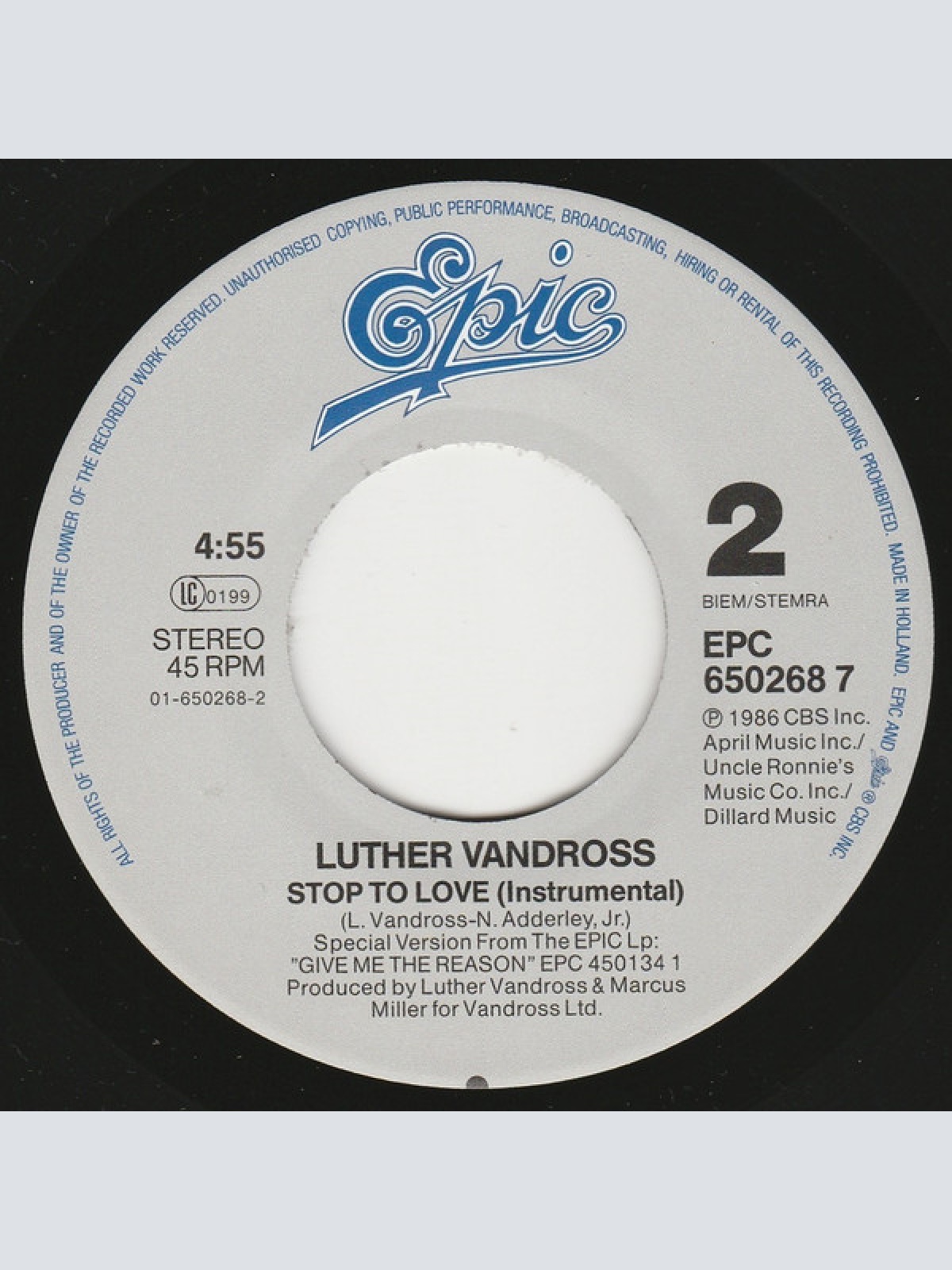 Vinyl / Luther Vandross - Stop To Love