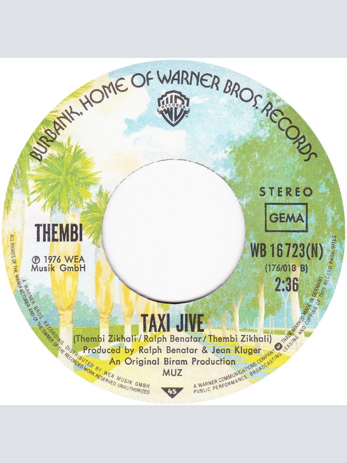 Vinyl / Thembi - Kwela Mfana (Cé Dansé) / Taxi Jive