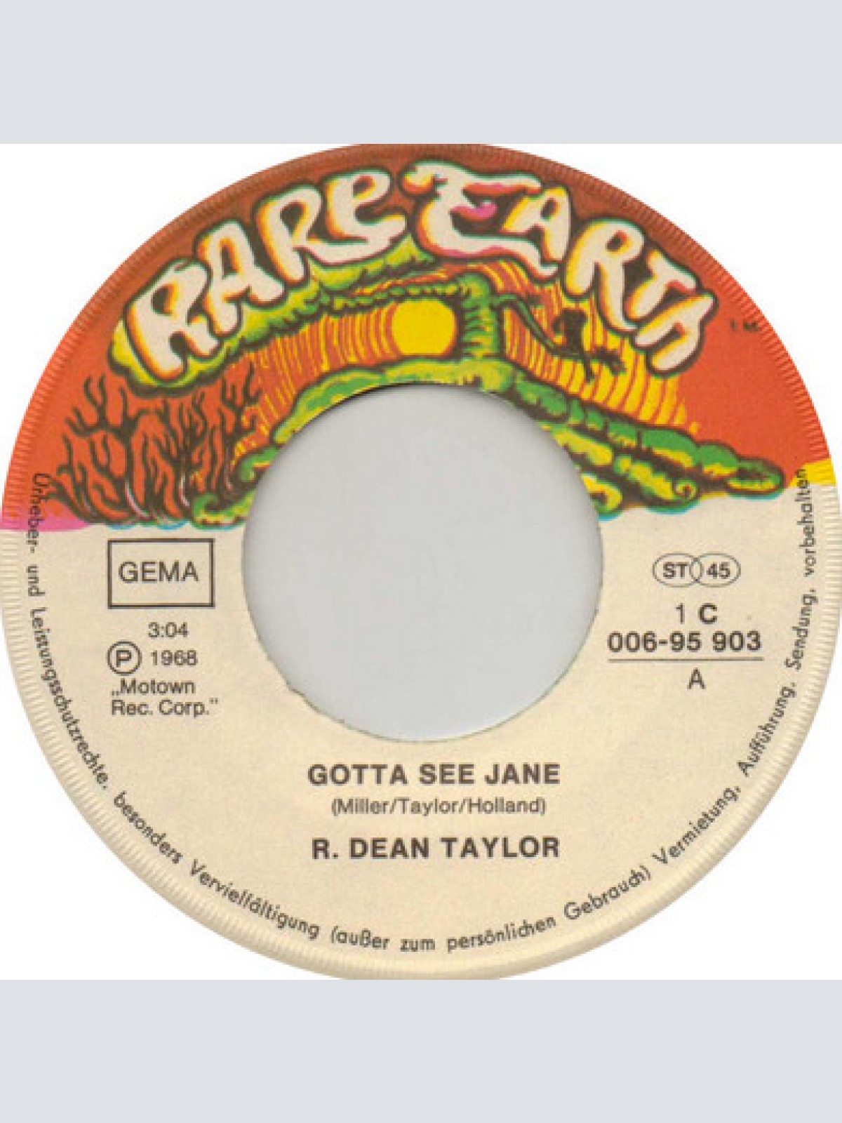 Vinyl / R. Dean Taylor - Gotta See Jane / Indiana Wants Me