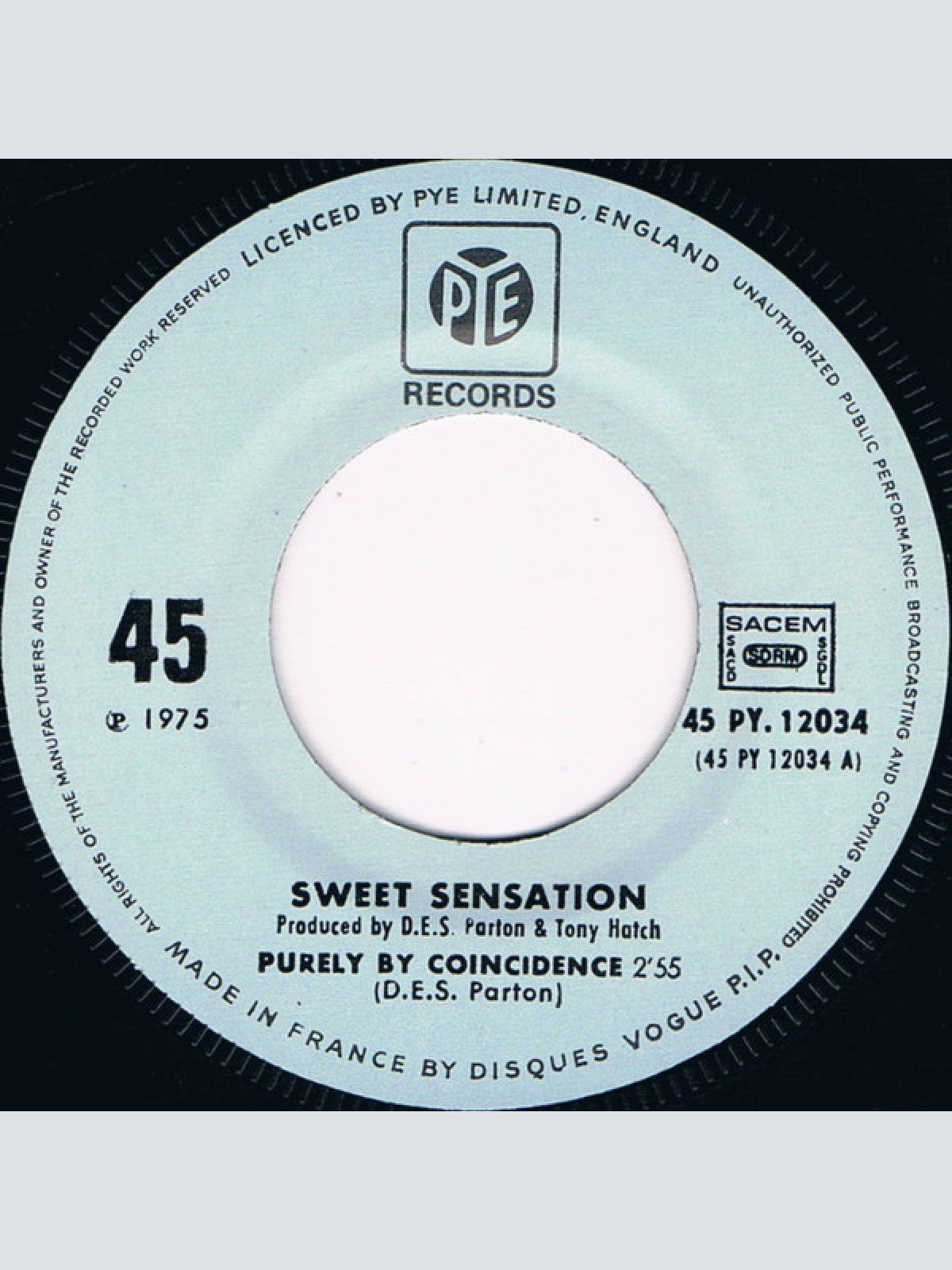 Vinyl / Sweet Sensation (2) - Purely By Coincidence / Touched By Magic