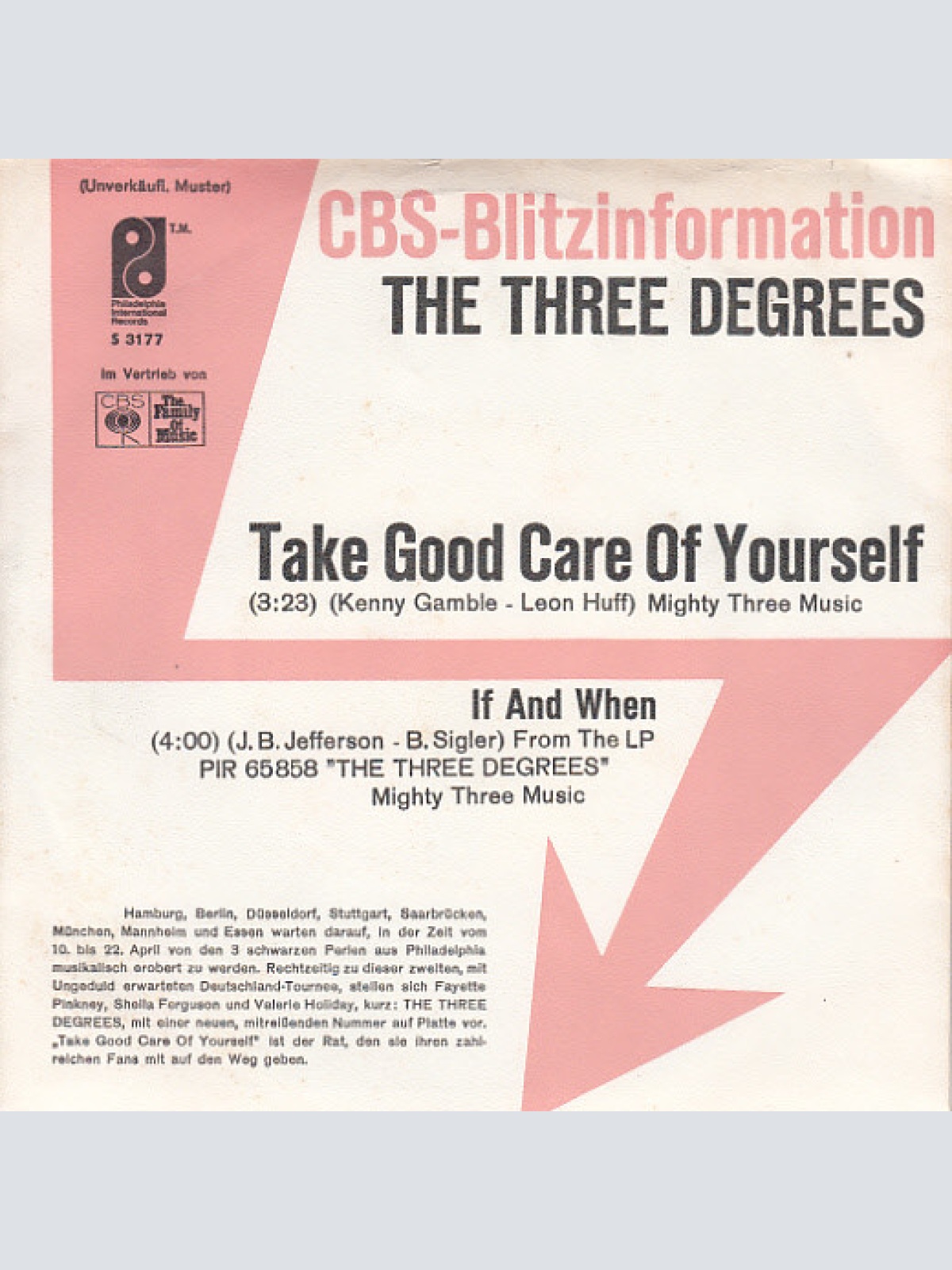 Vinyl / The Three Degrees - Take Good Care Of Yourself