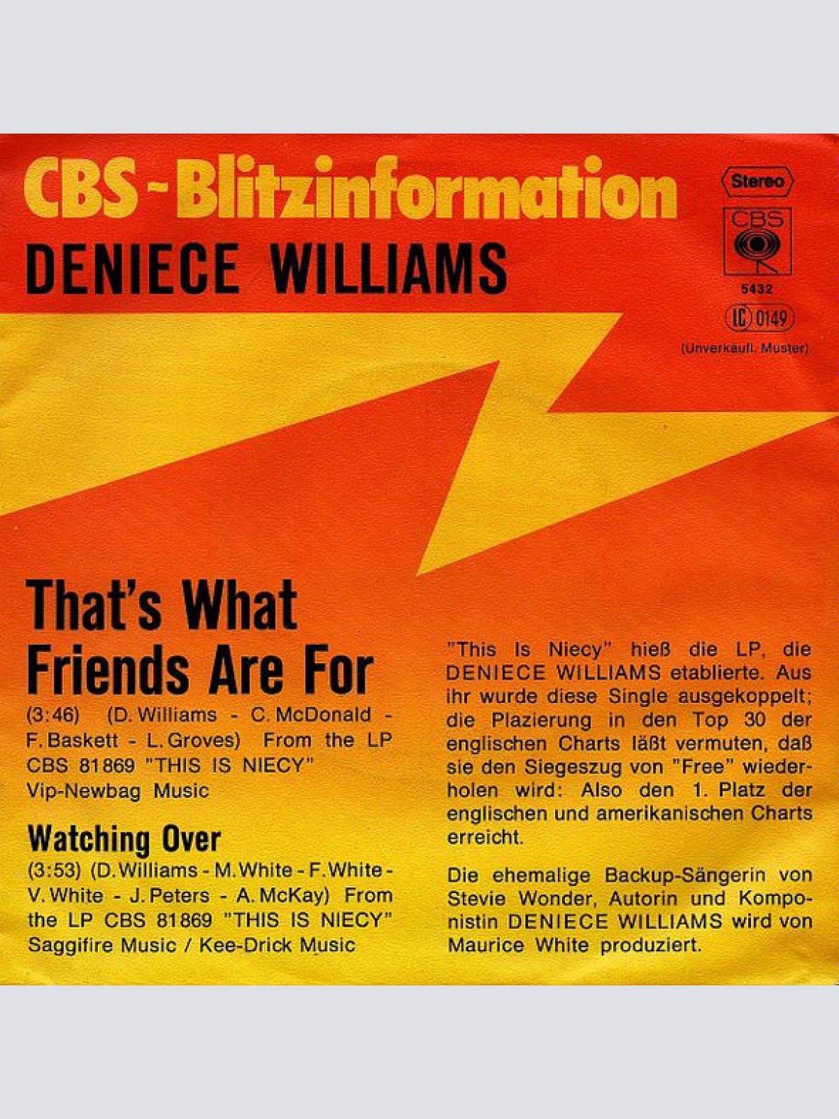 Vinyl / Deniece Williams - That's What Friends Are For