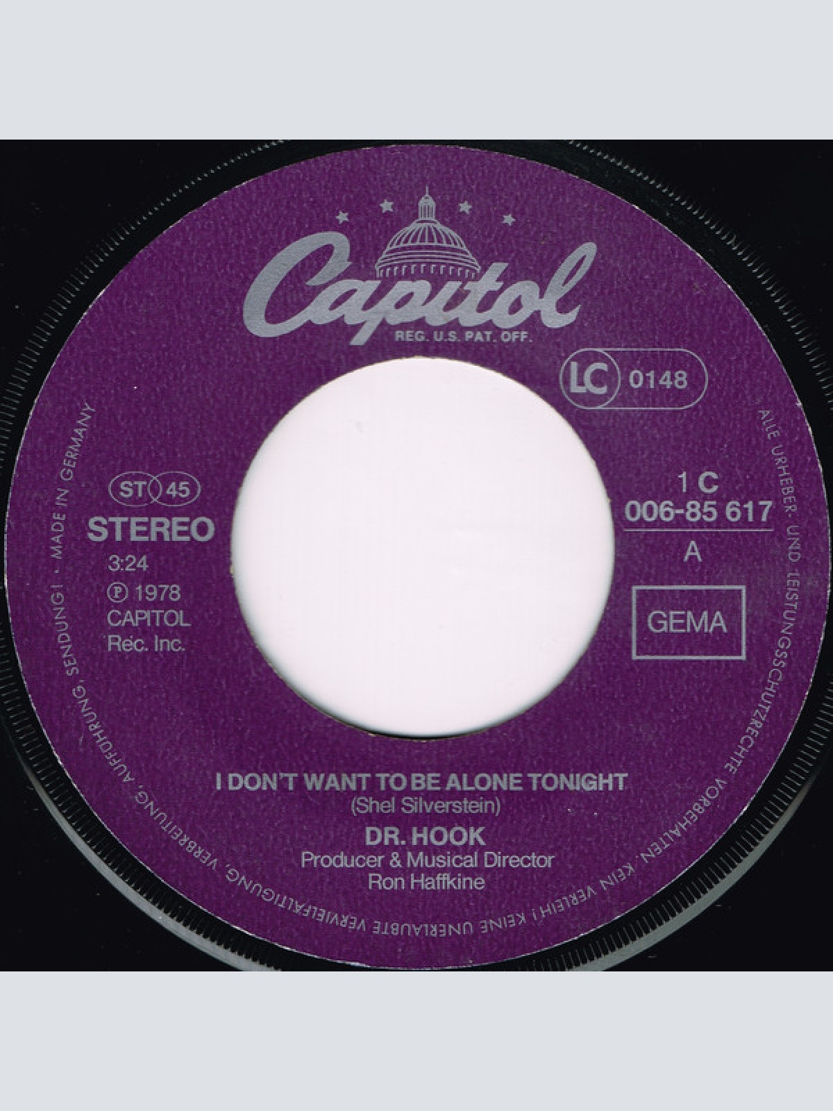 Vinyl / Dr. Hook - I Don't Want To Be Alone Tonight