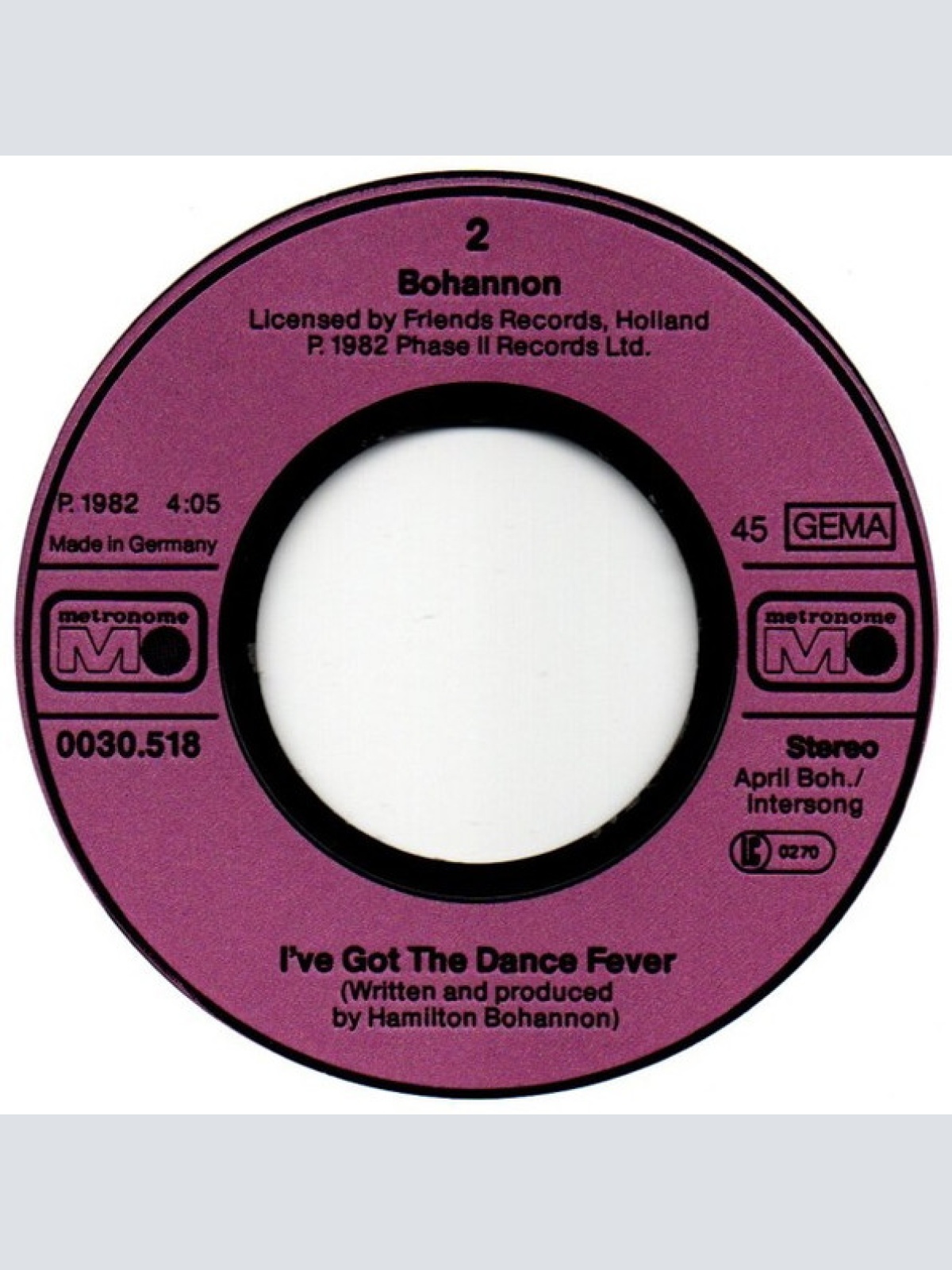 Vinyl / Bohannon* - I've Got The Dance Fever