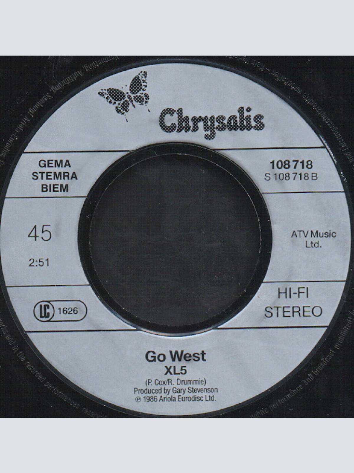 Vinyl / Go West - True Colours