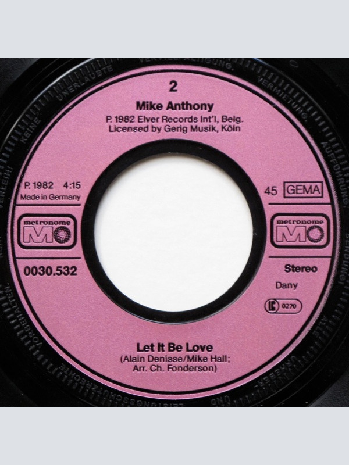 Vinyl / Mike Anthony - Why Can't We Live Together...