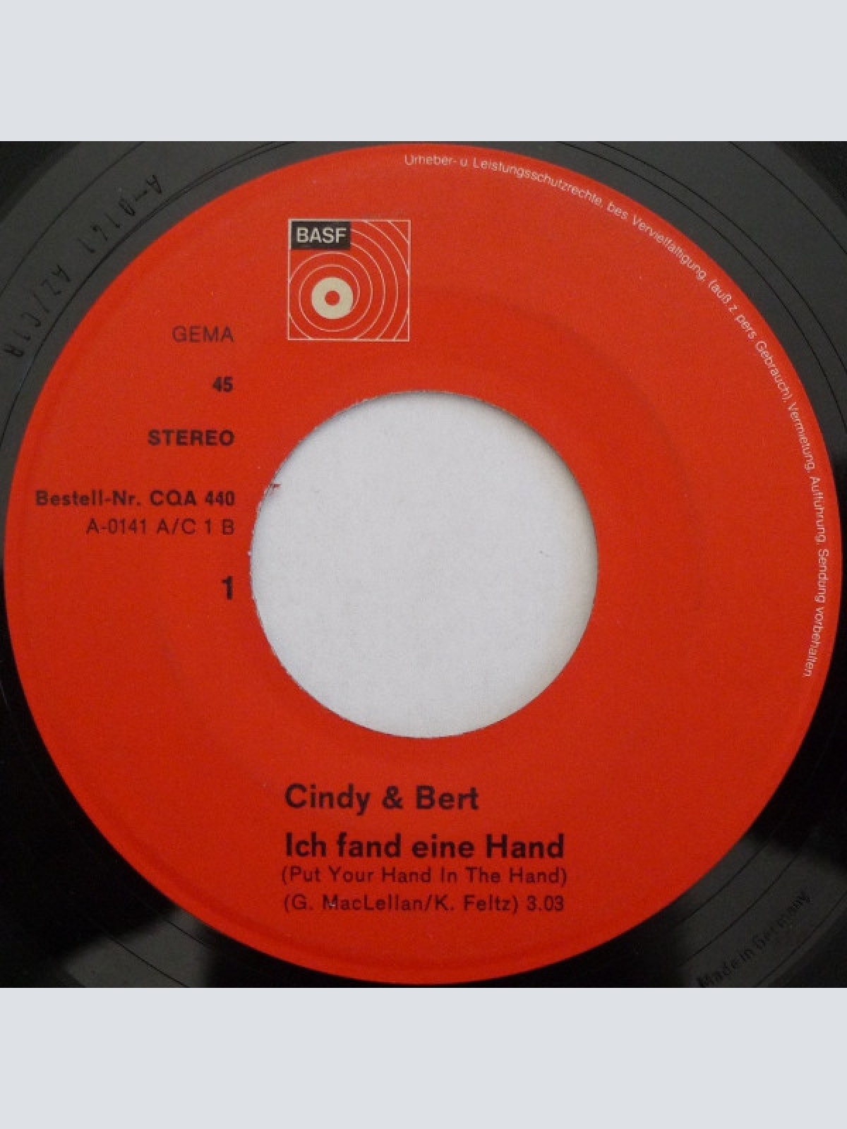Vinyl / Cindy & Bert - Ich Fand Eine Hand