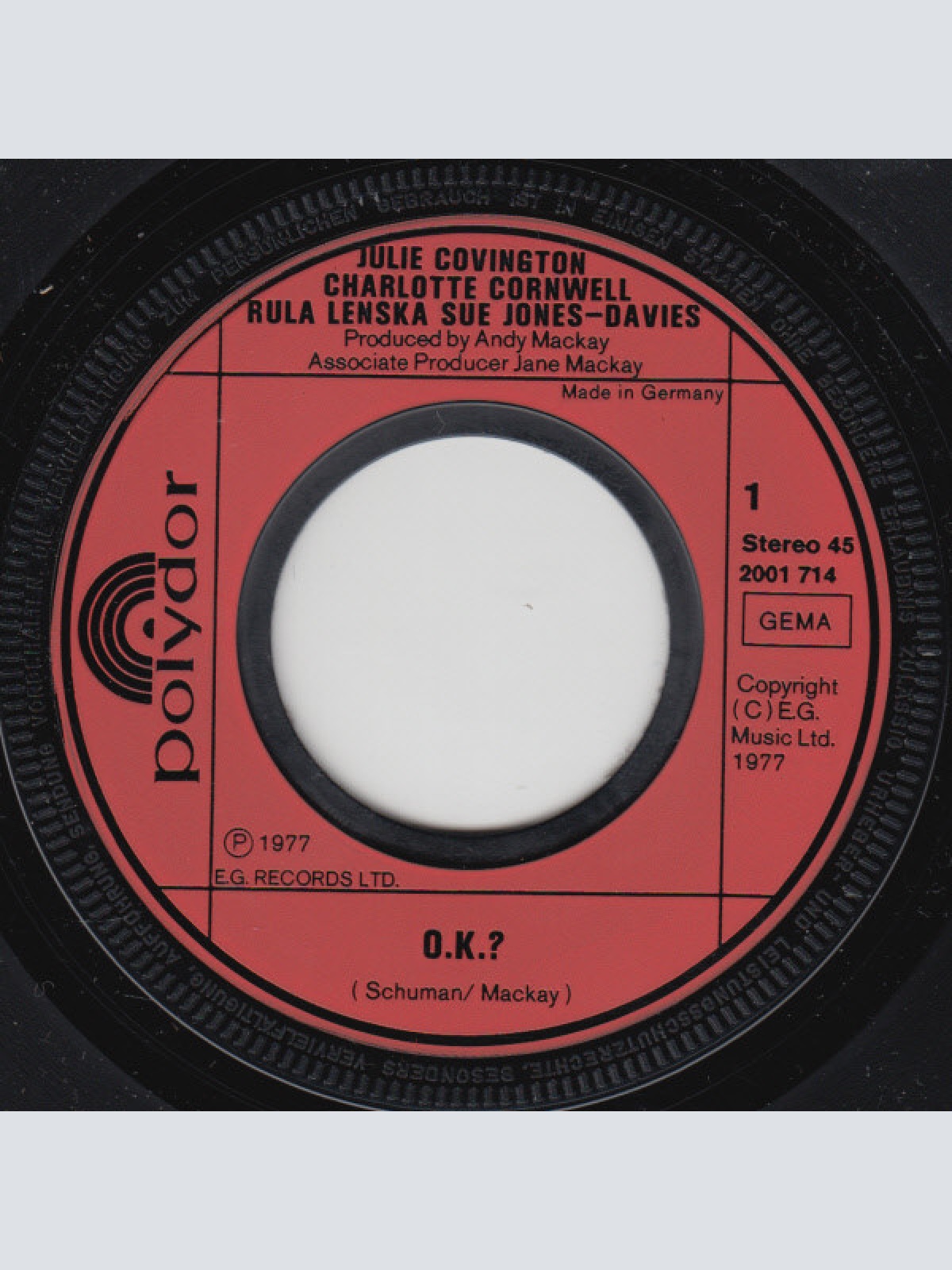 Vinyl / Julie Covington, Charlotte Cornwell, Rula Lenska, Sue Jones-Davies - O.K.?