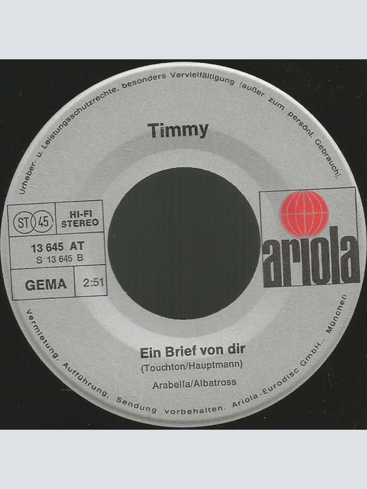 Vinyl / Timmy* - Ich Hoffe, Es Verkauft Millionen