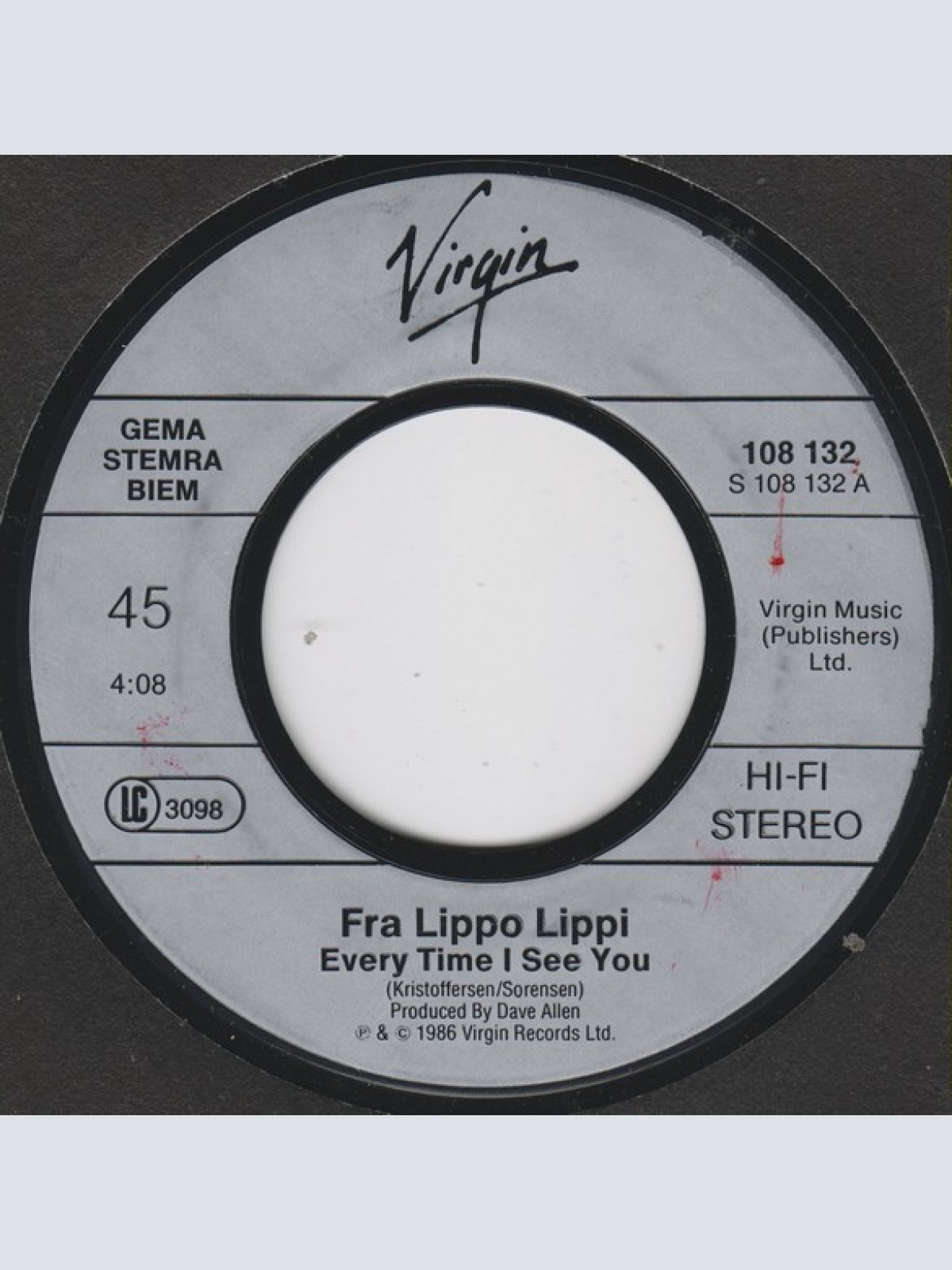 Vinyl / Fra Lippo Lippi - Every Time I See You