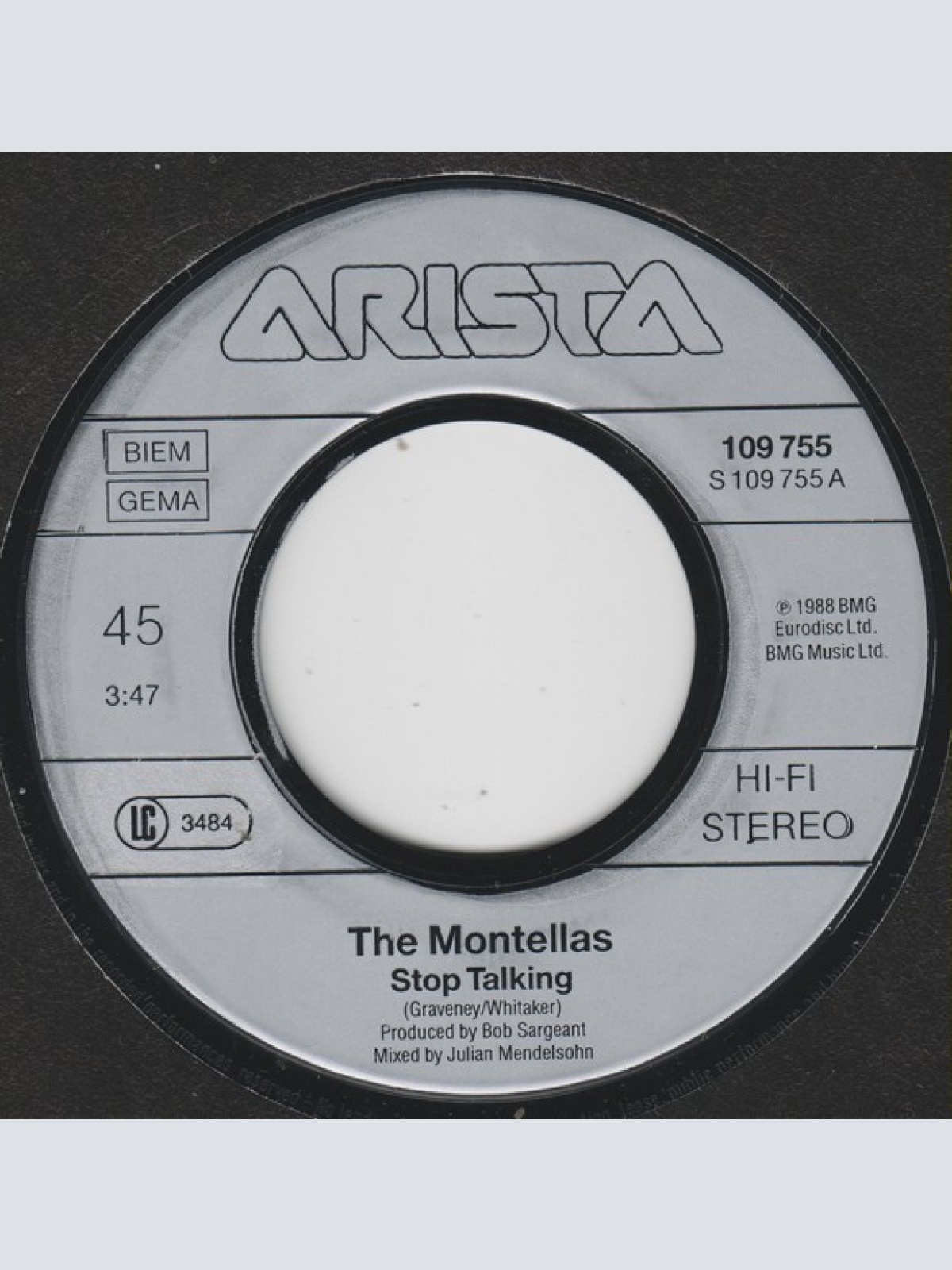 Vinyl / The Montellas - Stop Talking