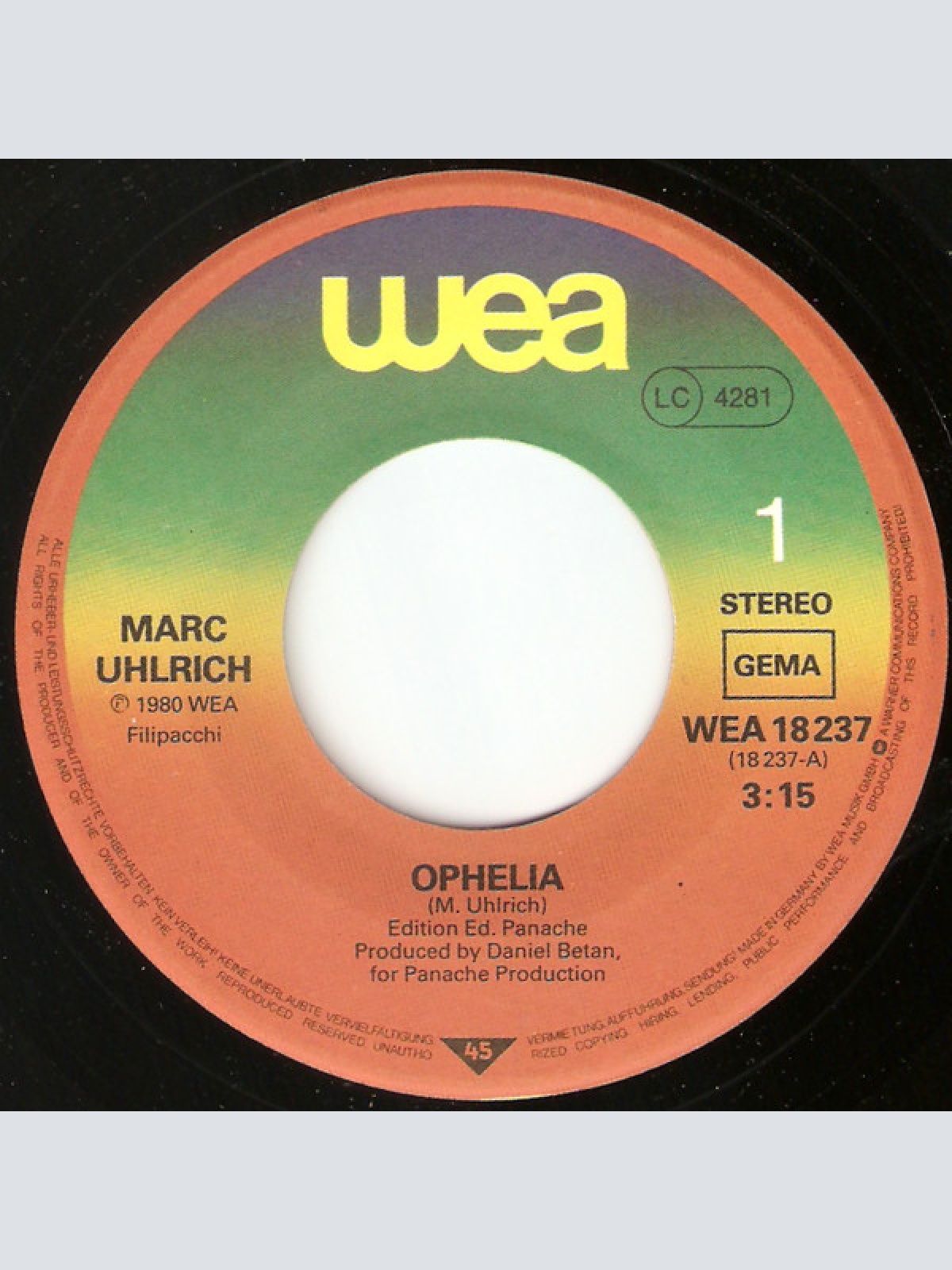 Vinyl / Marc Uhlrich - Ophelia