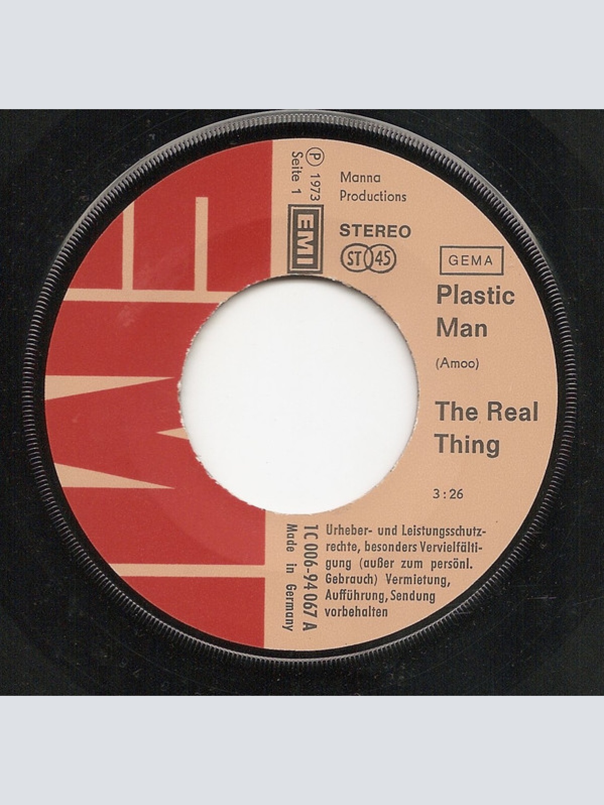 Vinyl / The Real Thing - Plastic Man / Check It Out