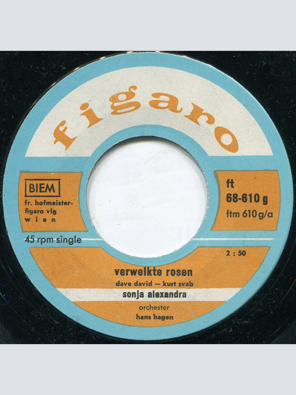 Vinyl / Sonja Alexandra - Verwelkte Rosen / Es Treibt Mich Der Wind