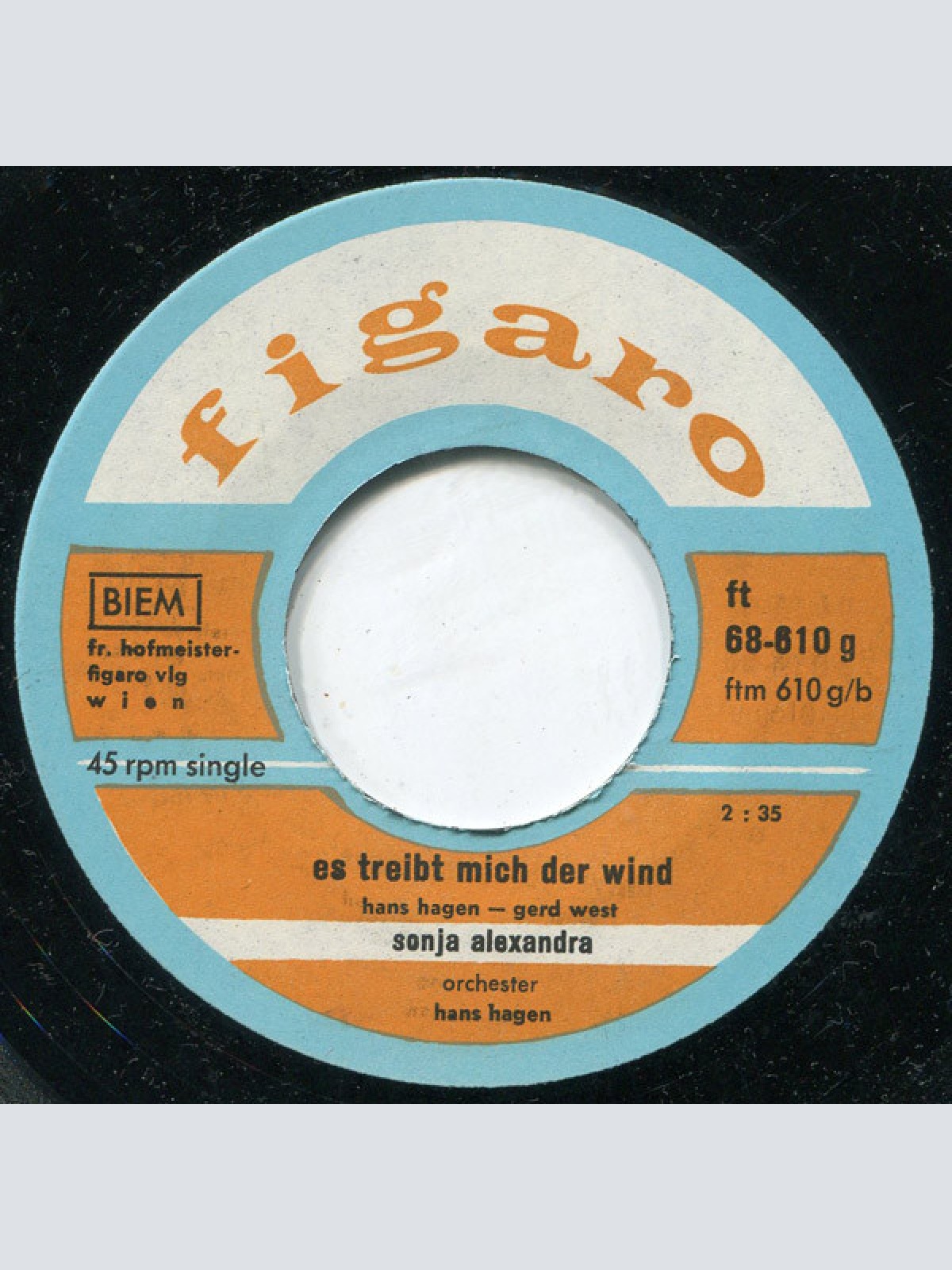 Vinyl / Sonja Alexandra - Verwelkte Rosen / Es Treibt Mich Der Wind