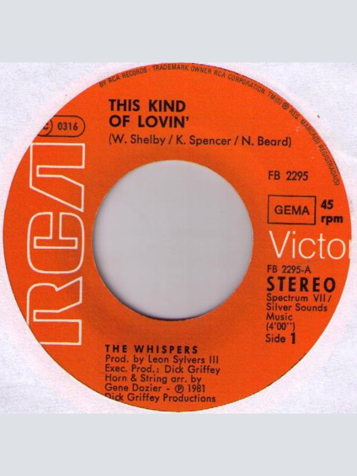 Vinyl / The Whispers - This Kind Of Lovin' / What Will I Do