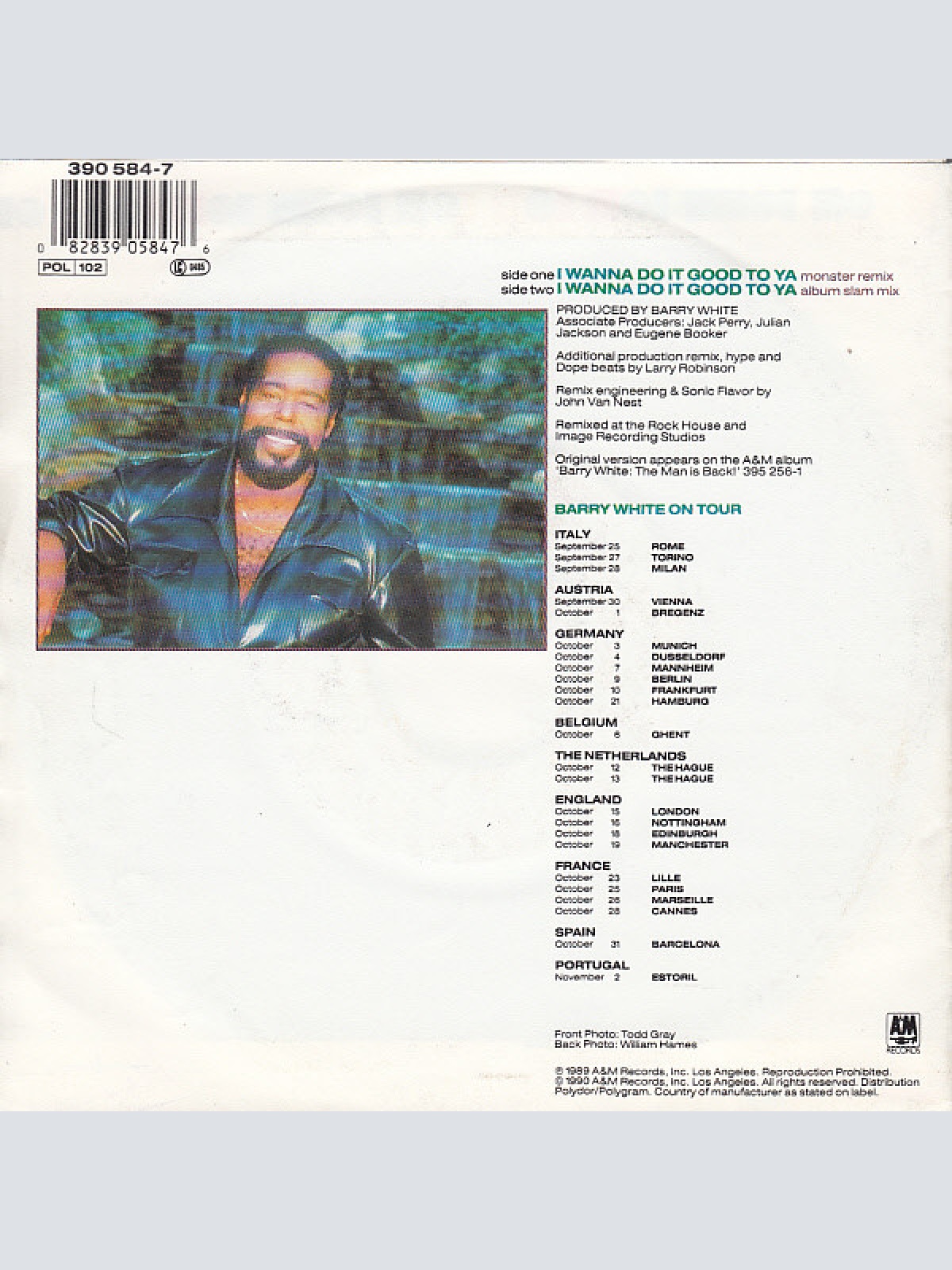 Vinyl / Barry White - I Wanna Do Good To Ya (Monster Remix)