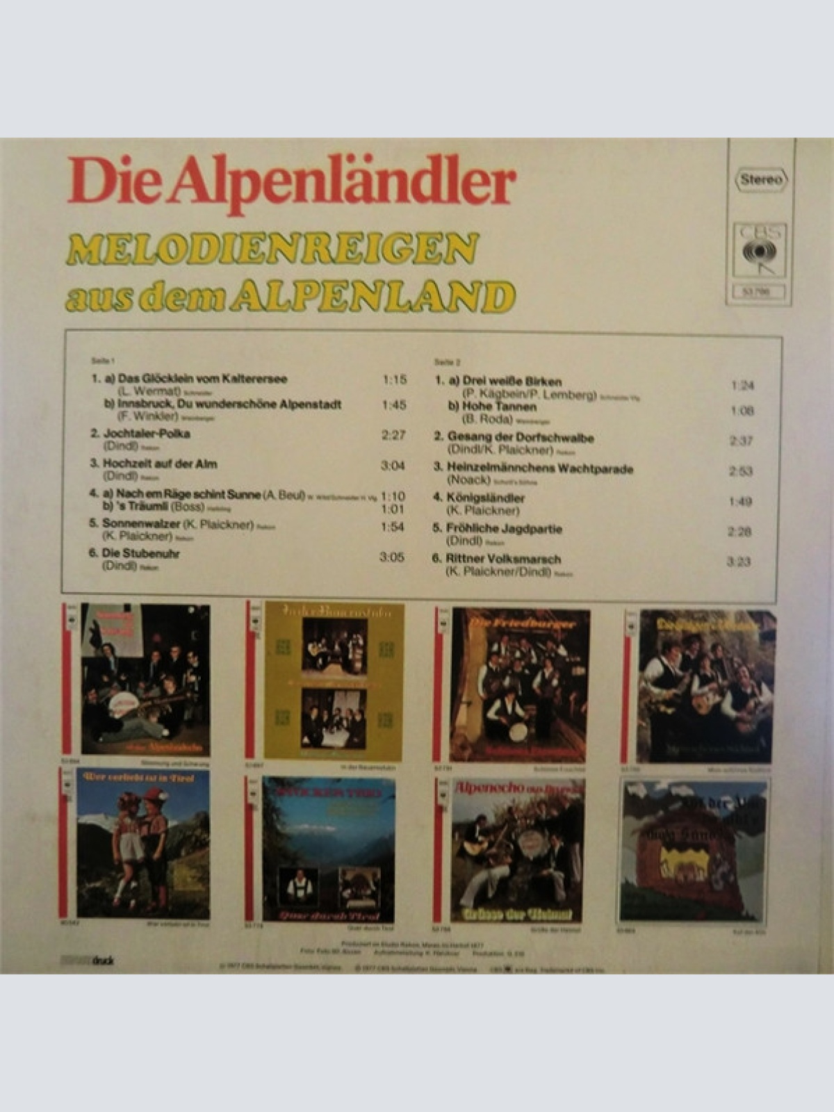 Vinyl / Die Alpenländler - Melodienreigen Aus Dem Alpenland
