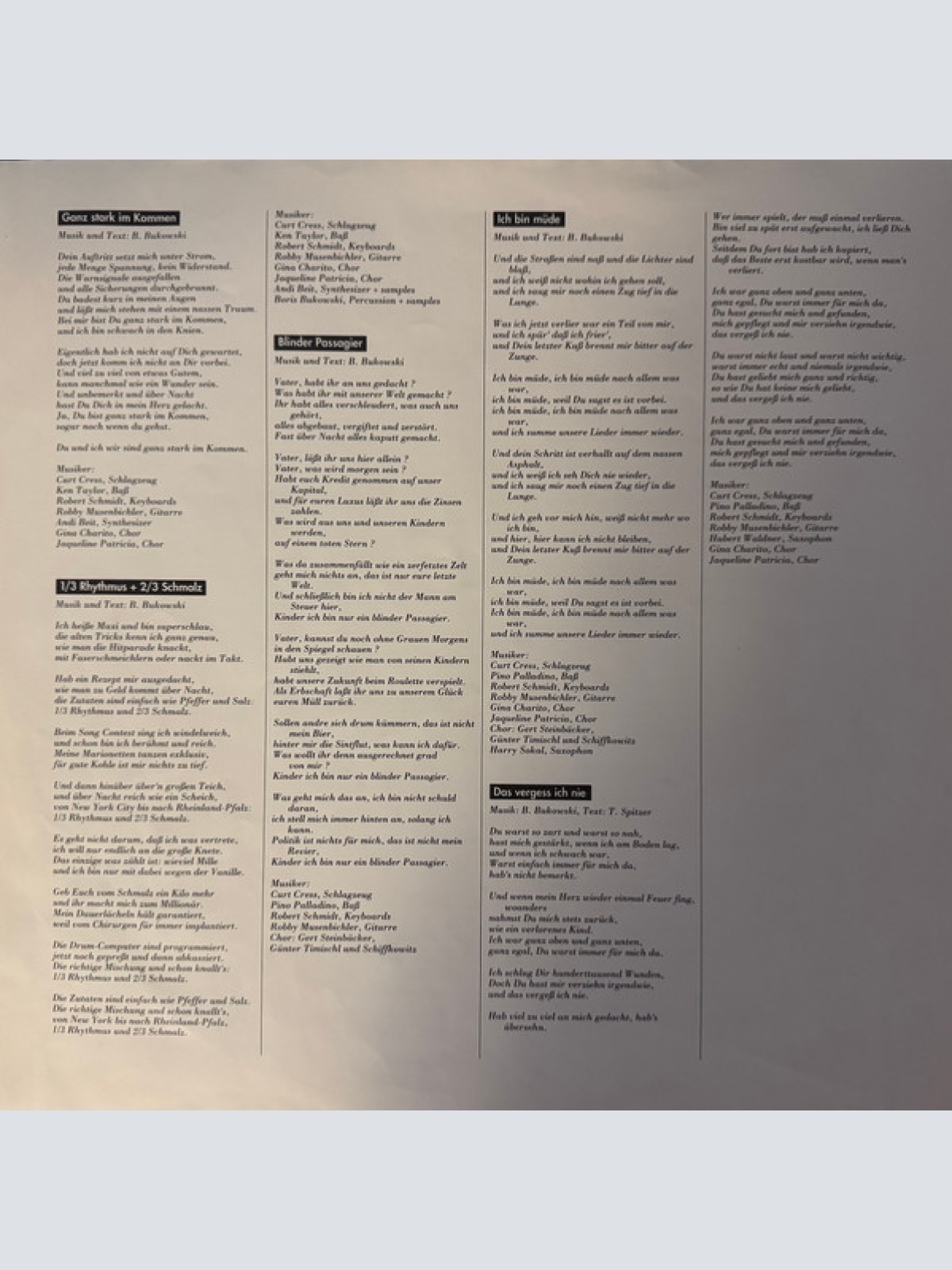 Vinyl / Boris Bukowski - Ganz Stark Im Kommen