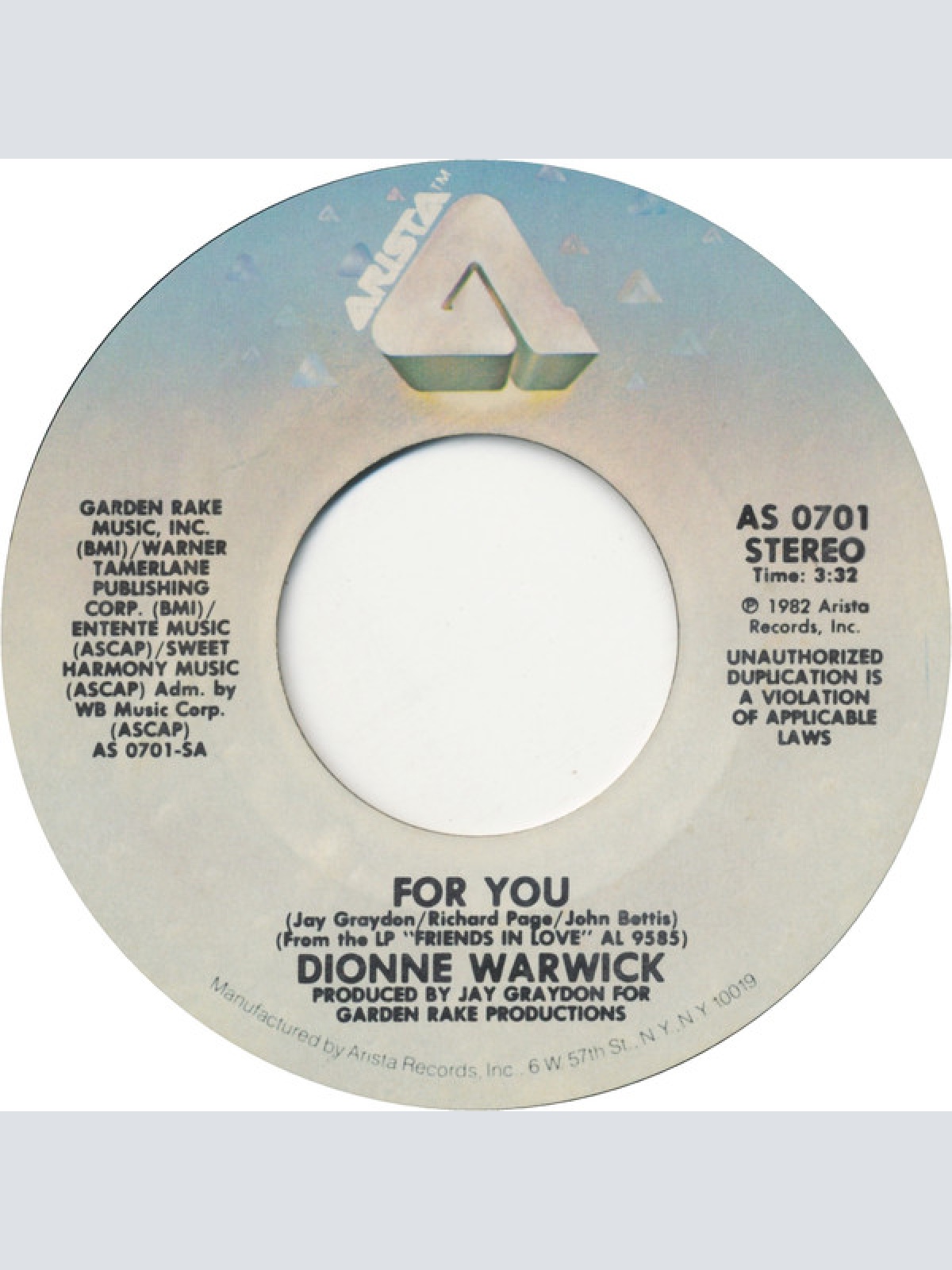 Vinyl / Dionne Warwick - For You
