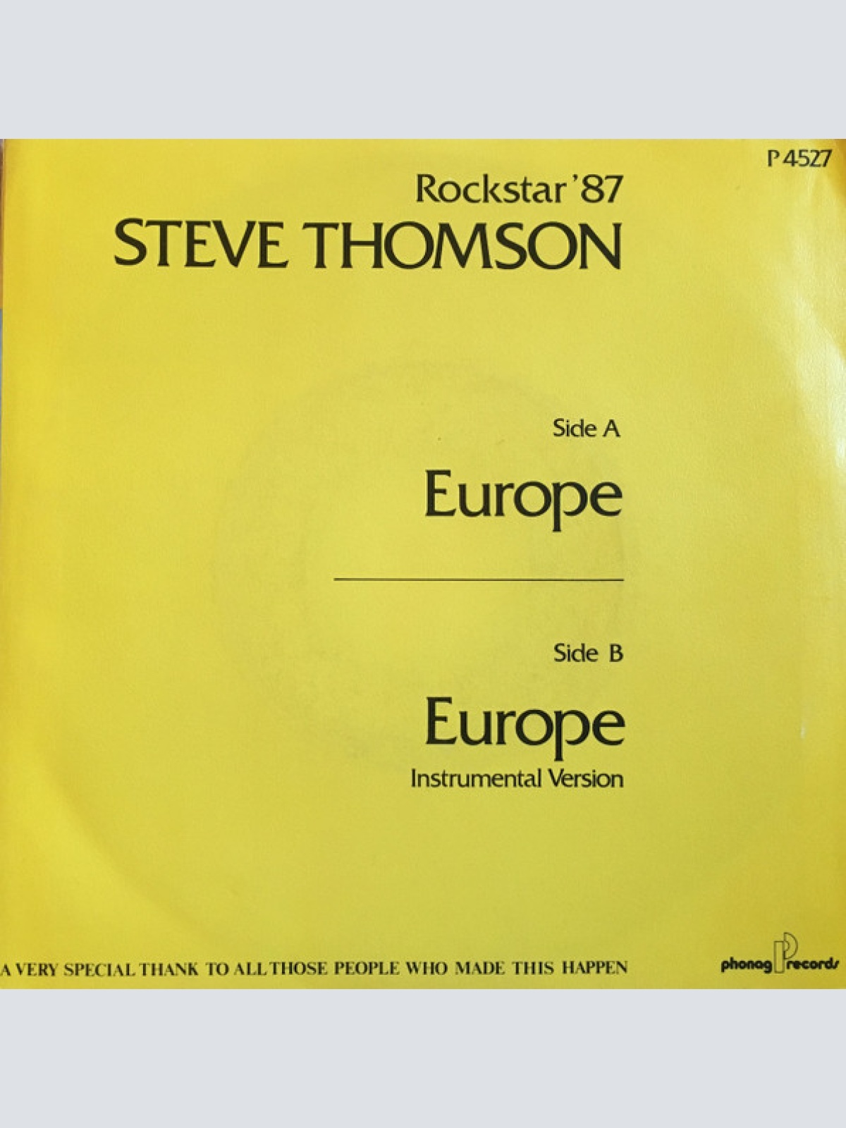 Vinyl / Steve Thomson - Europe