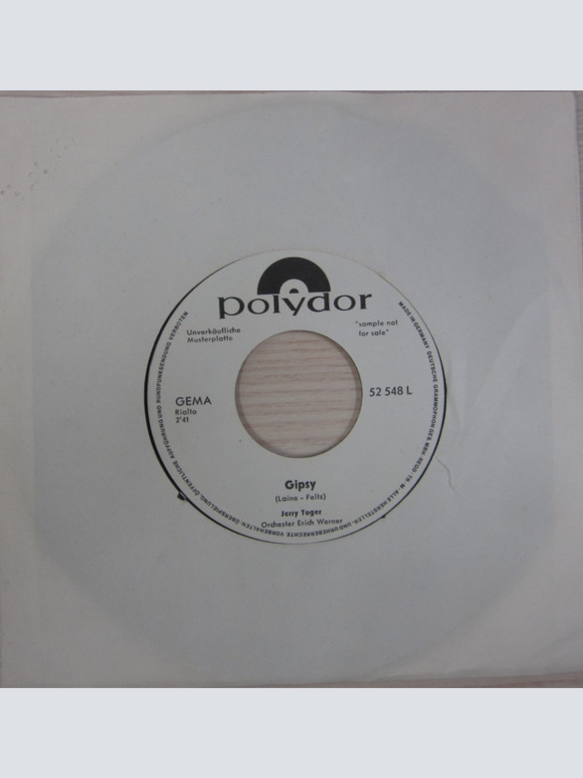 Vinyl / Jerry Toger - Gipsy