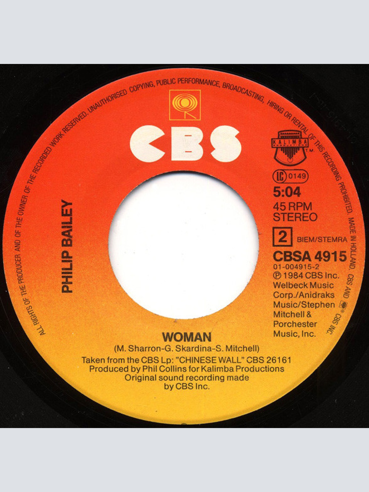 Vinyl / Philip Bailey Duet With Phil Collins - Easy Lover