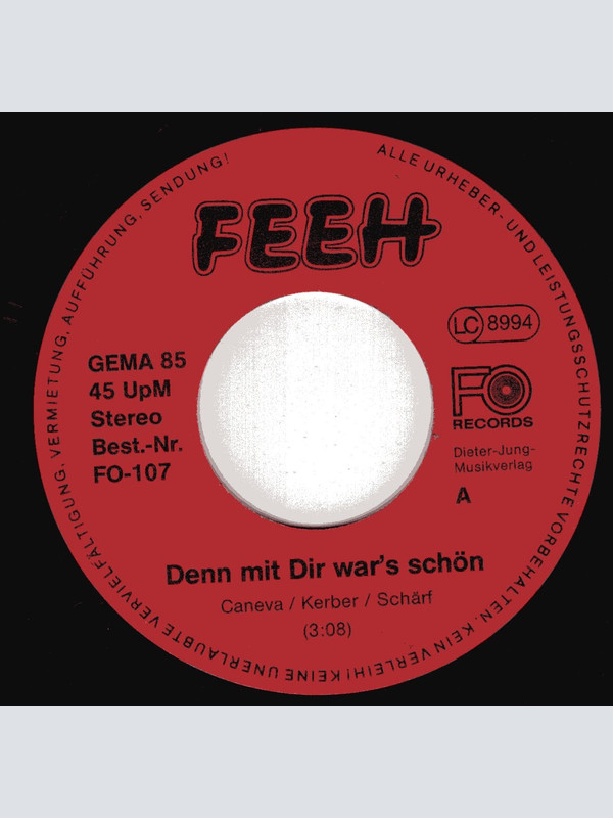 Vinyl / Feeh - ...Denn Mit Dir War's Schön