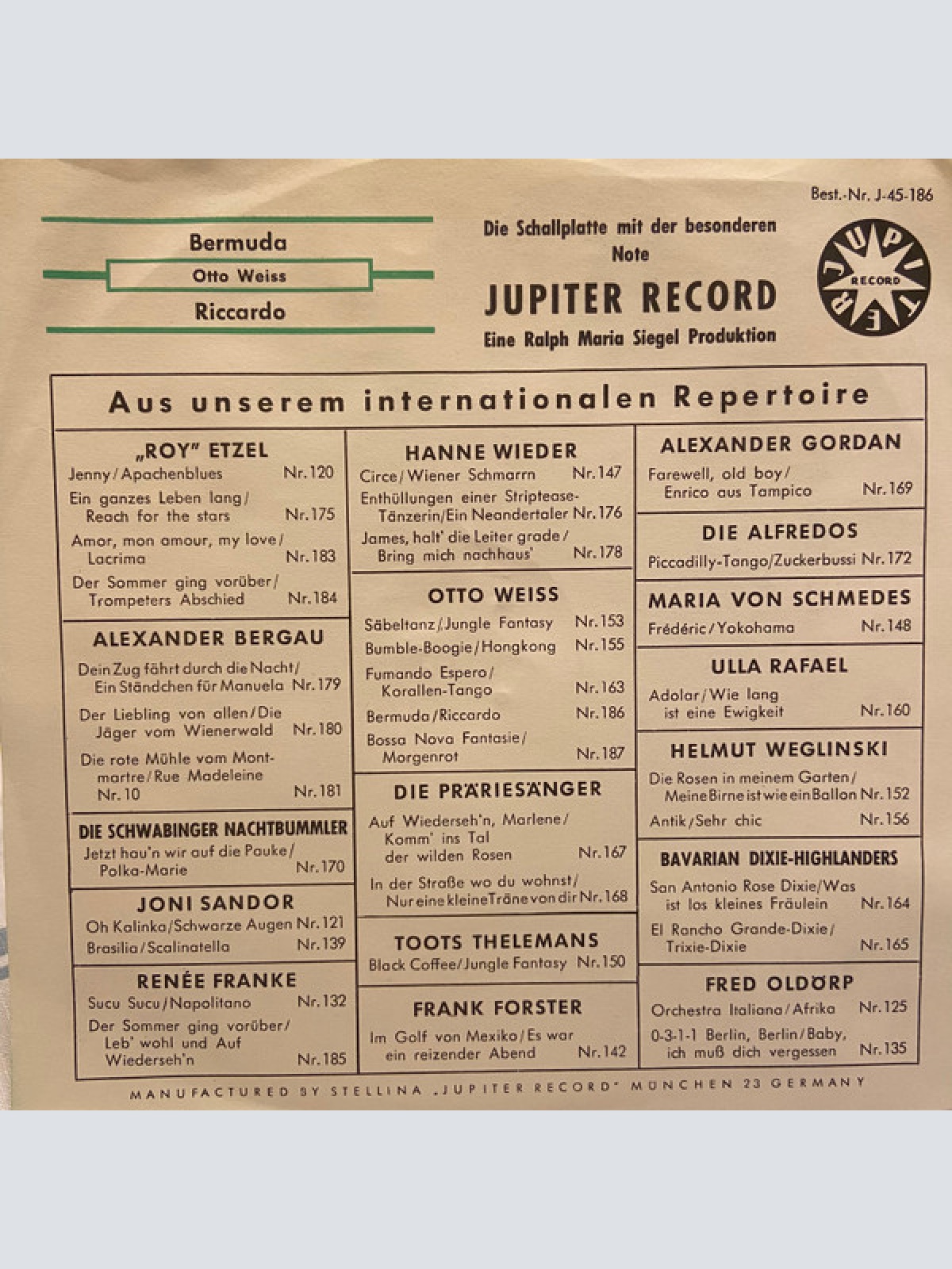 Vinyl / Otto Weiss - Bermuda / Riccardo