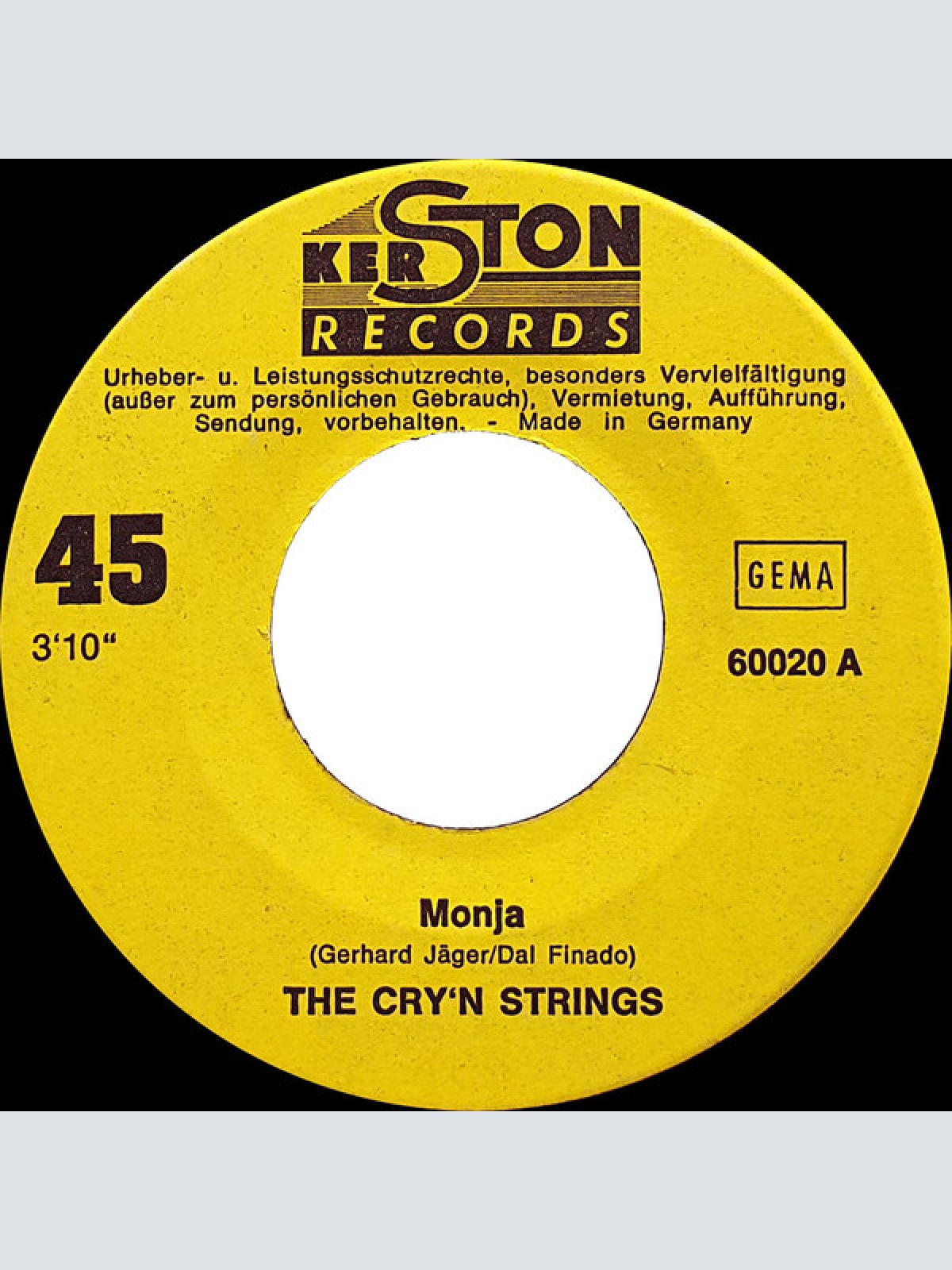 Vinyl / The Cry'n Strings - Monja