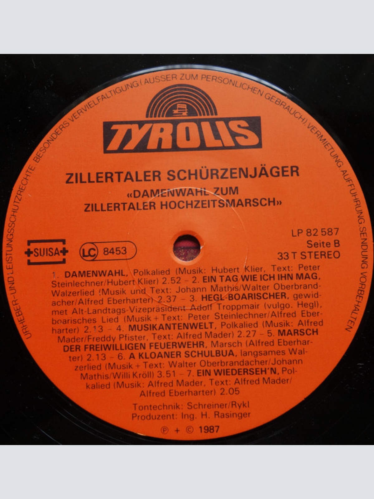 Vinyl / Zillertaler Schürzenjäger - Damenwahl zum Zillertaler Hochzeitsmarsch (Tramplan)