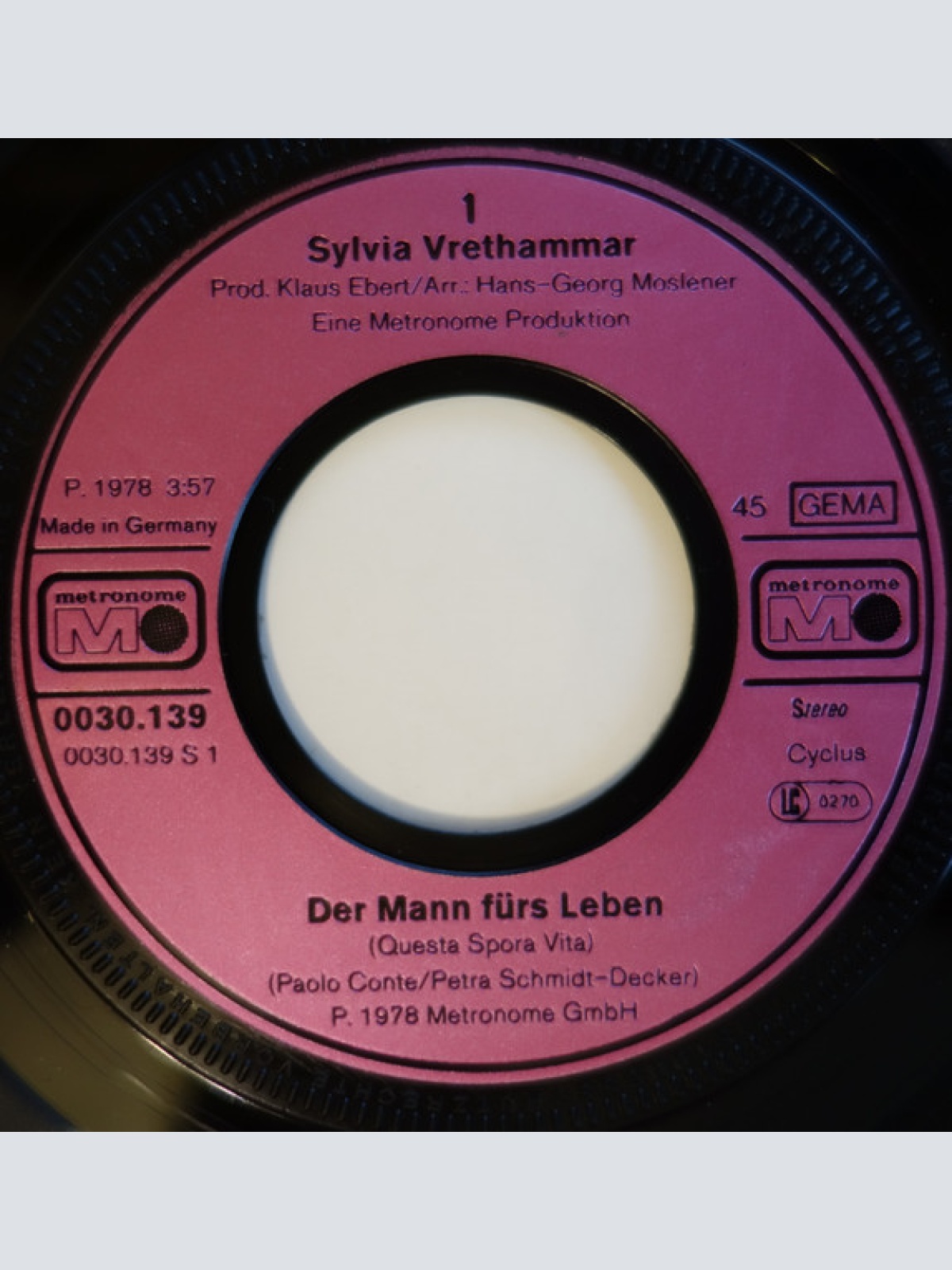 Vinyl / Sylvia Vrethammar - Der Mann Fürs Leben