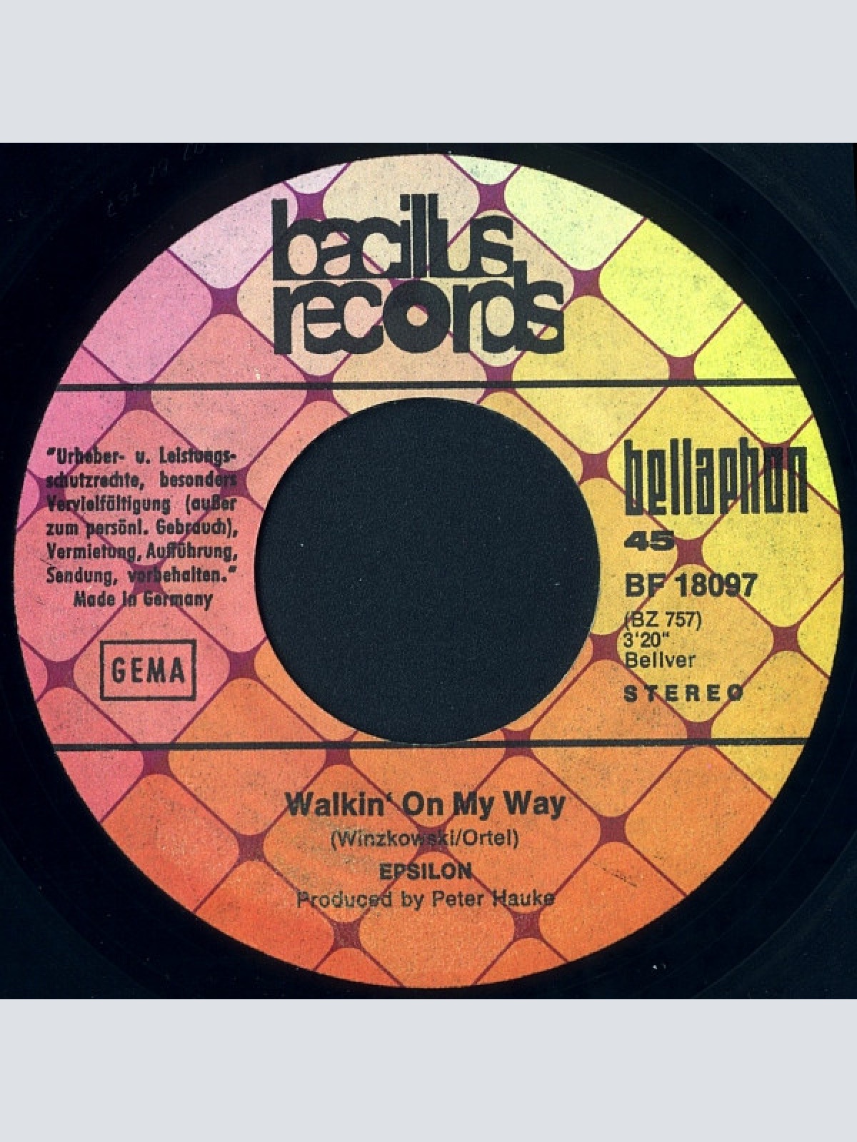 Vinyl / Epsilon (4) - Walkin' On My Way / Move On