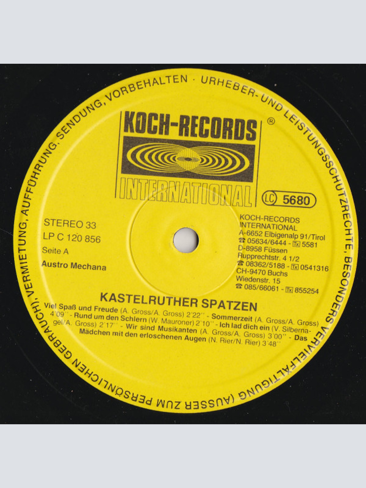 Vinyl / Kastelruther Spatzen Aus Südtirol* - Viel Spass & Freude