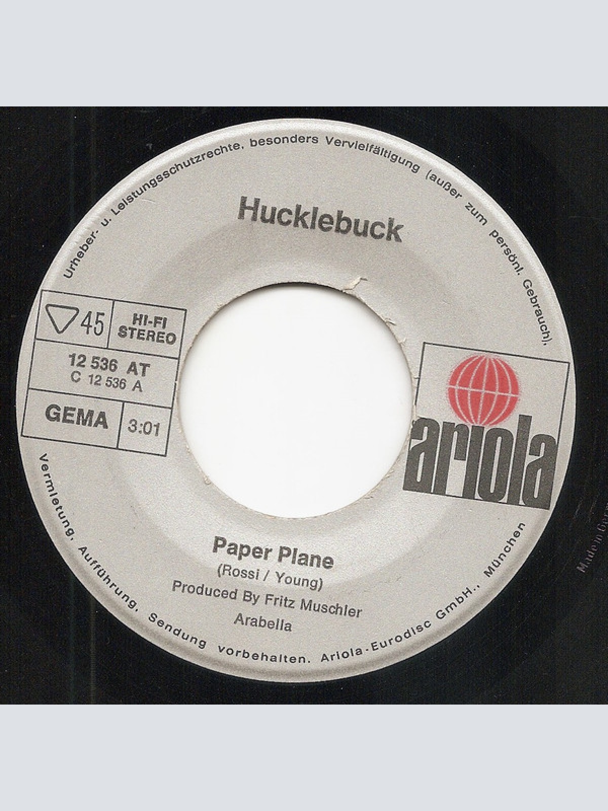 Vinyl / Hucklebuck - Paper Plane