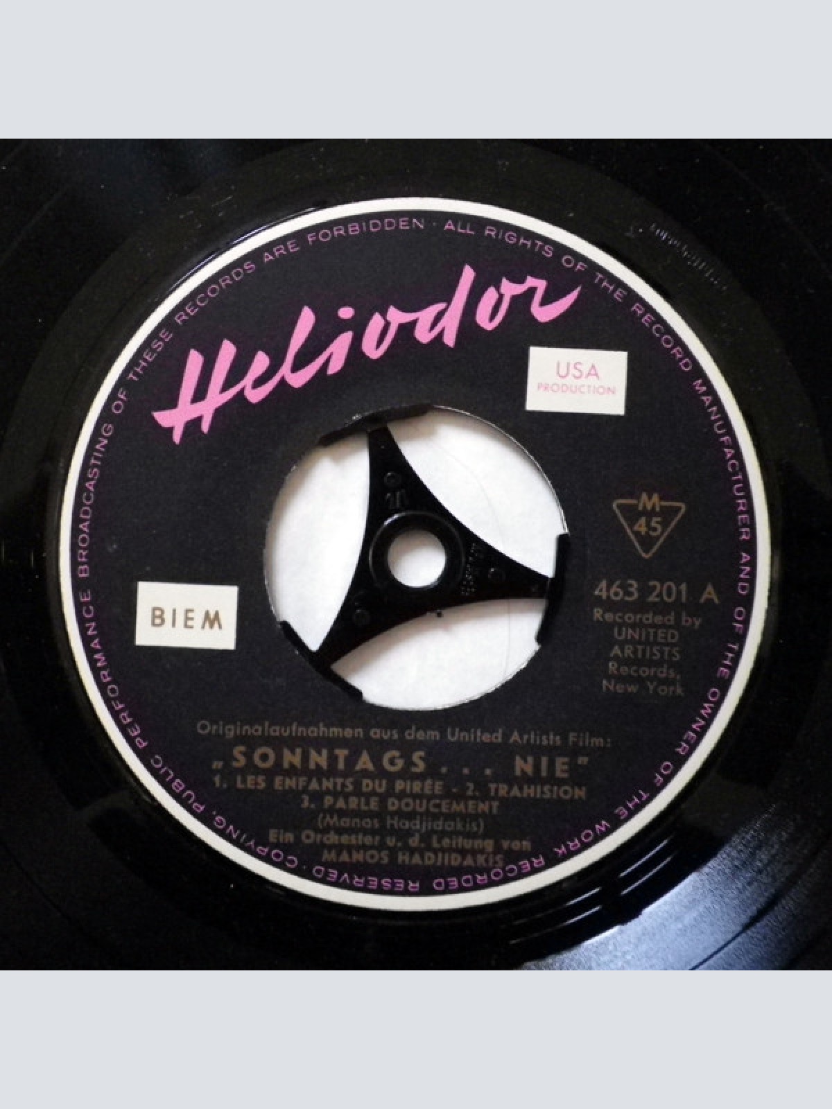 Vinyl / Melina Mercouri - Sonntags...Nie