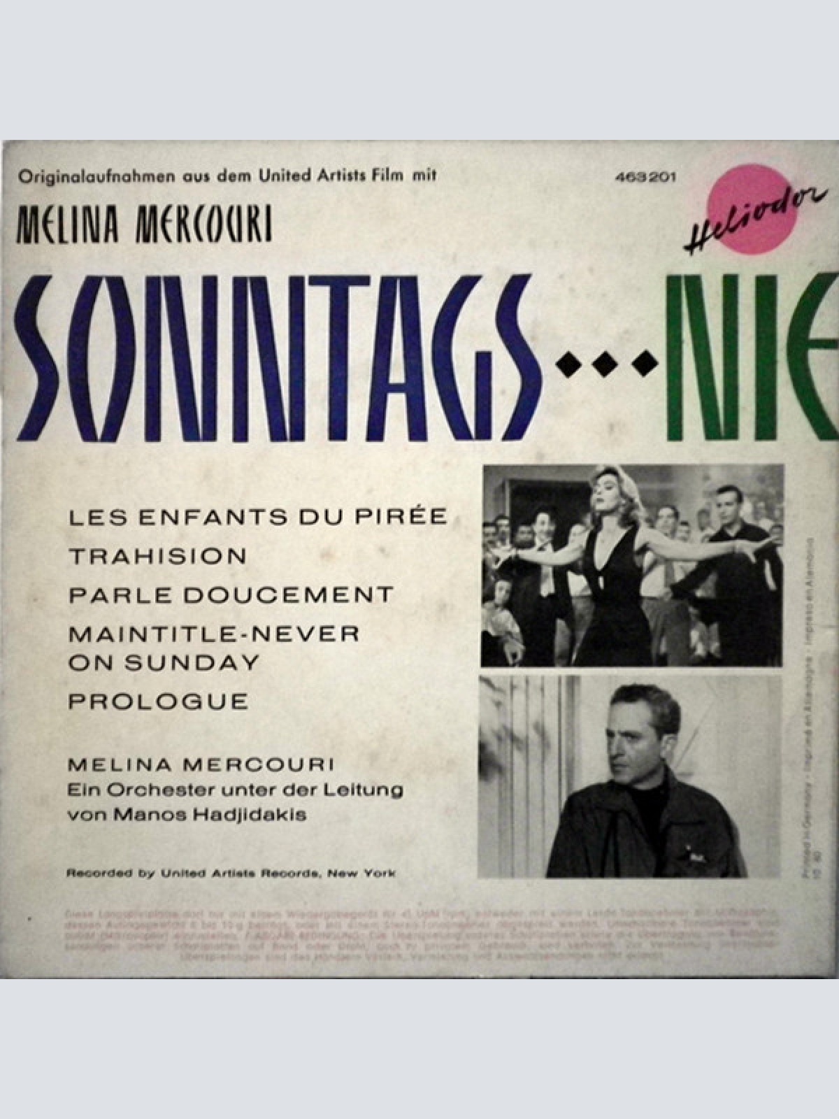 Vinyl / Melina Mercouri - Sonntags...Nie