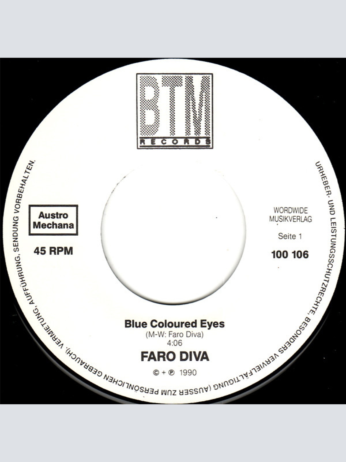 Vinyl / Faro Diva - Blue Coloured Eyes