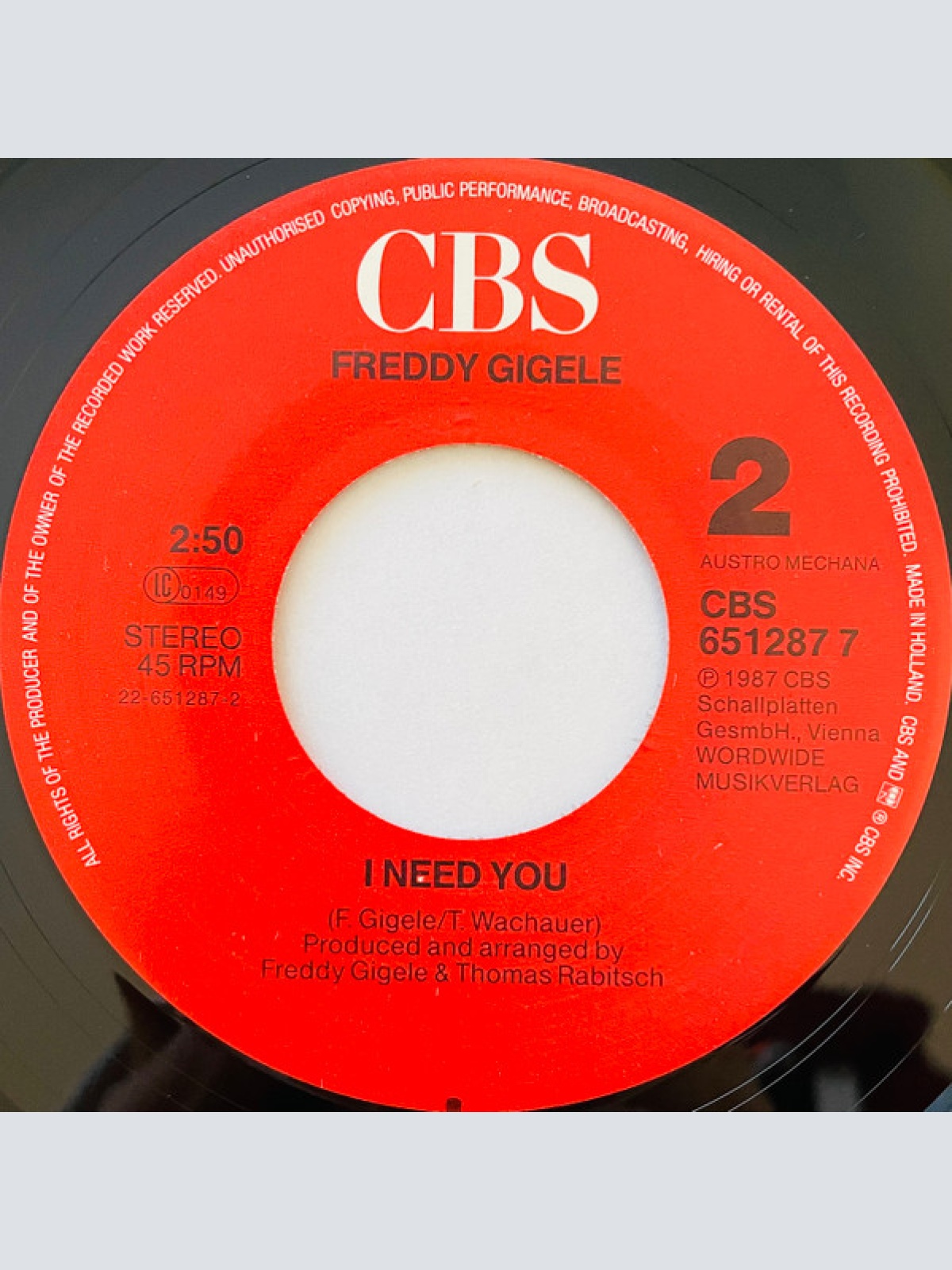 Vinyl / Freddy Gigele - Day After Day