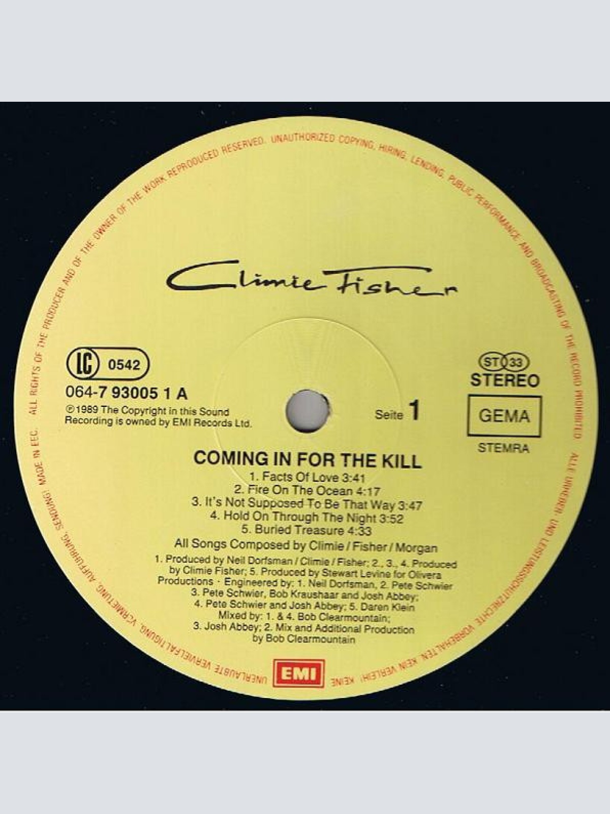 Vinyl / Climie Fisher - Coming In For The Kill
