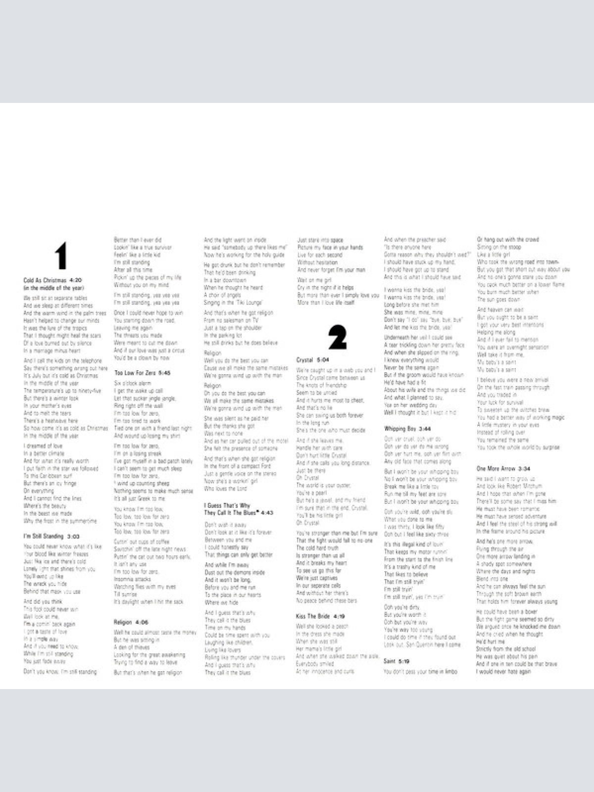 Vinyl / Elton John - Too Low For Zero