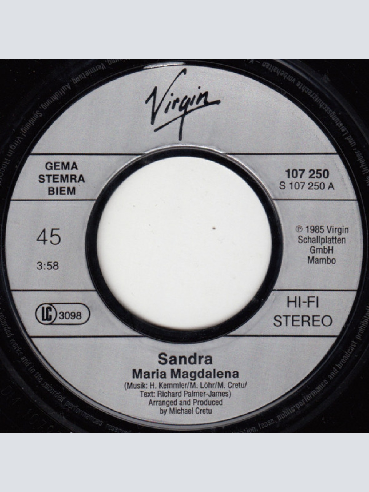 Vinyl / Sandra - (I'll Never Be) Maria Magdalena