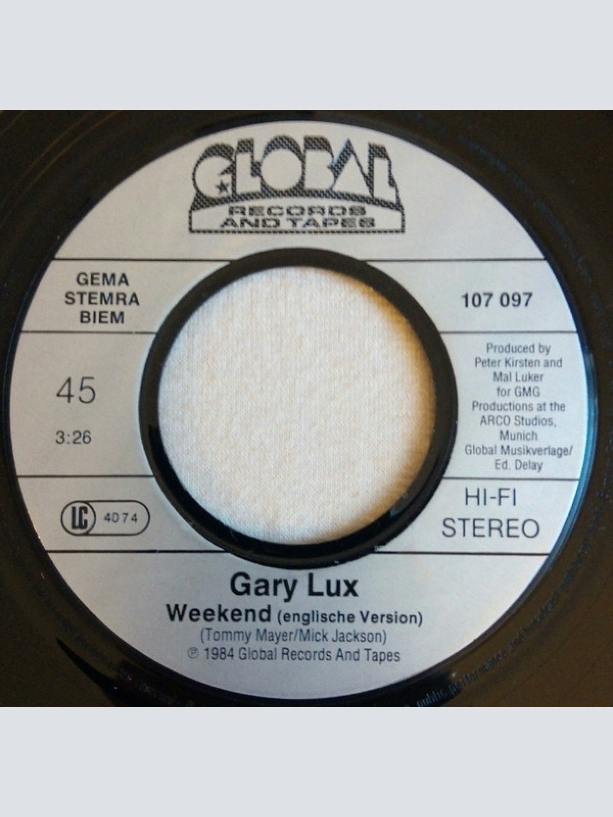 Vinyl / Gary Lux - Weekend
