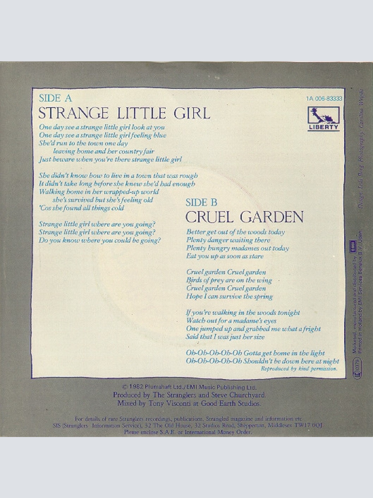 Vinyl / The Stranglers - Strange Little Girl