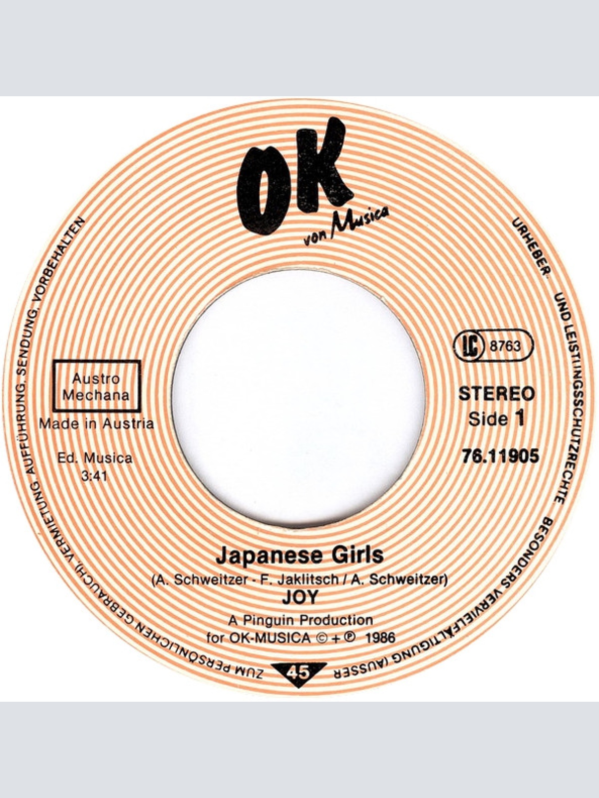 Vinyl / Joy (9) - Japanese Girls