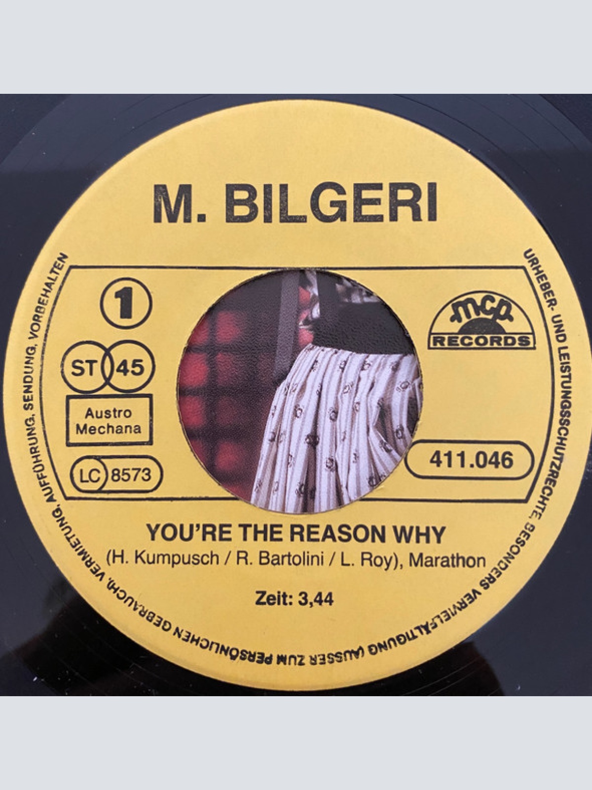Vinyl / M. Bilgeri - You're The Reason Why / You've Been Good To Me